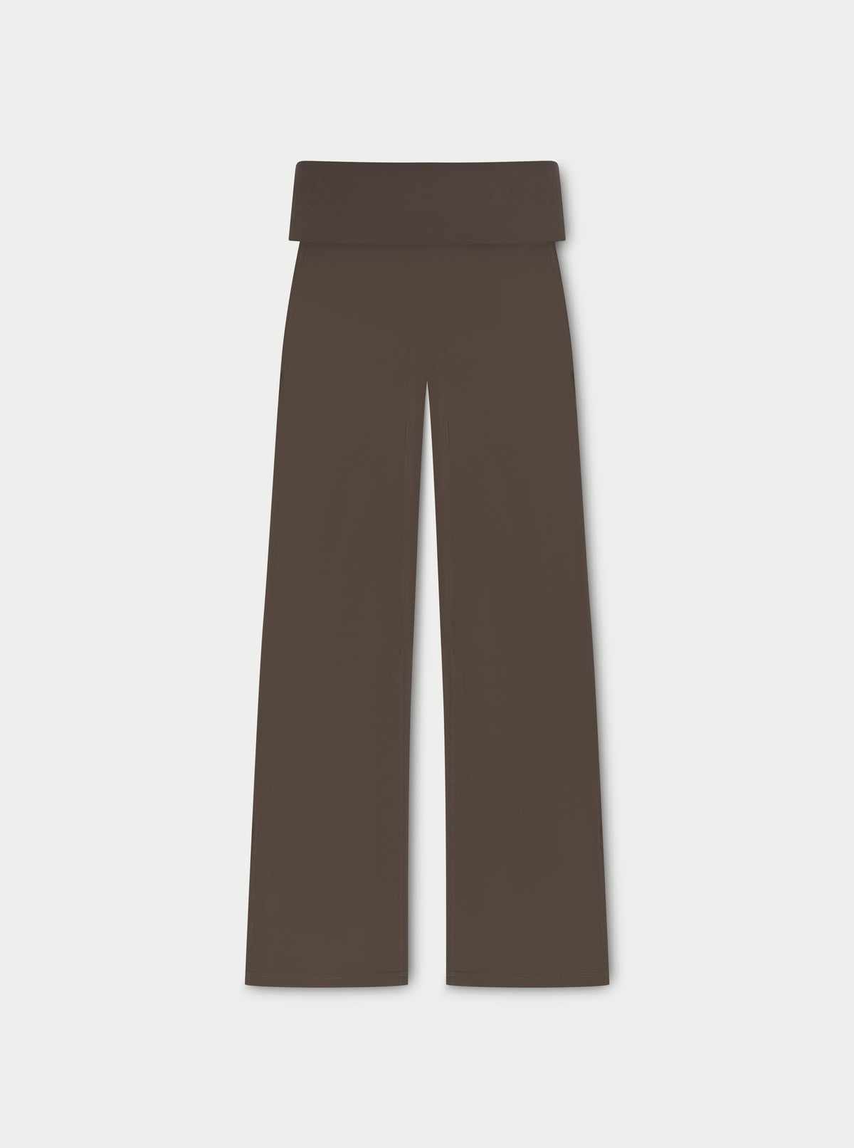 Sculpting Stretch Foldover Waistband Yoga Pants - Chocolate