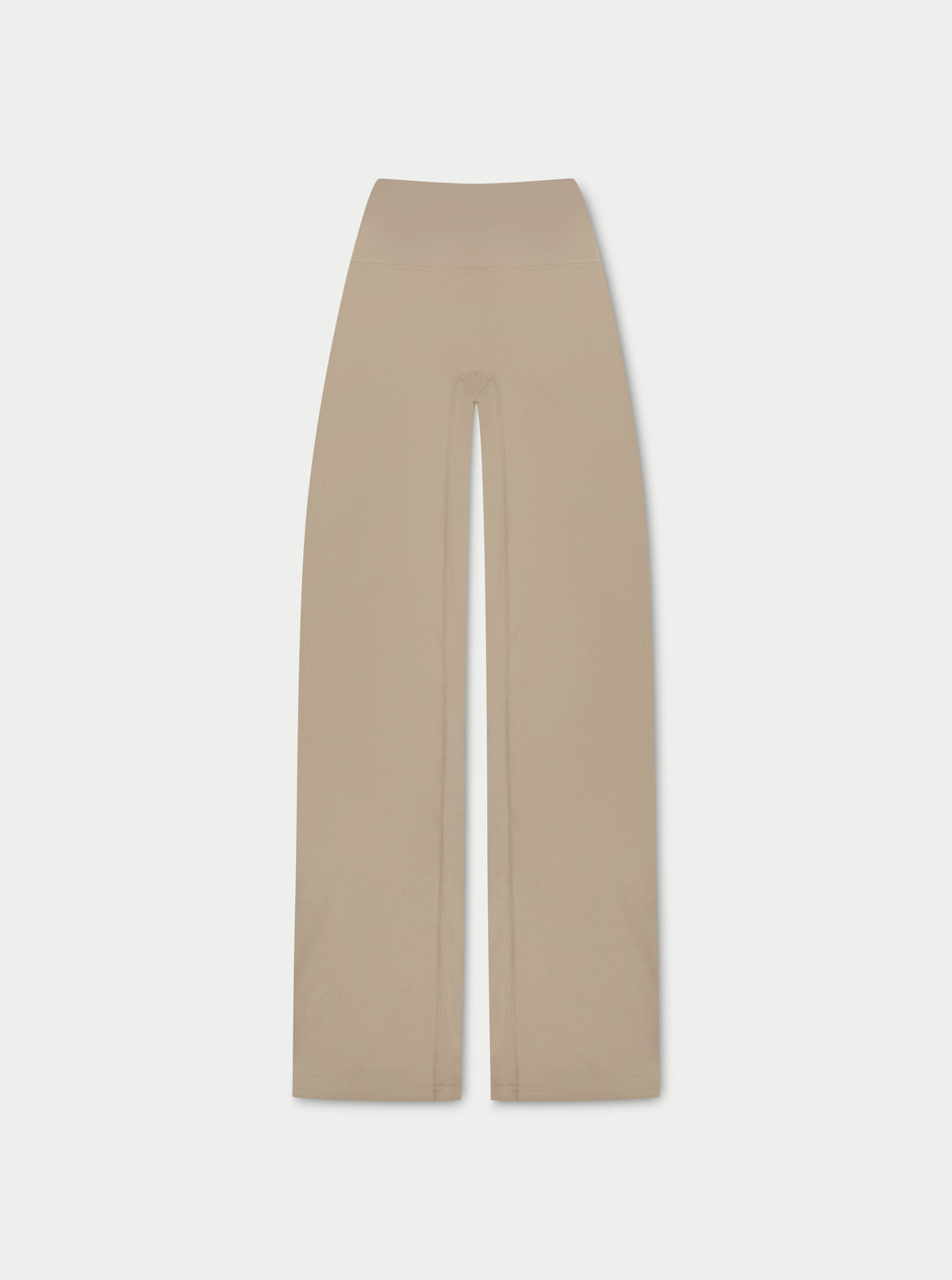 Sculpting Stretch Foldover Waistband Yoga Pants - Beige