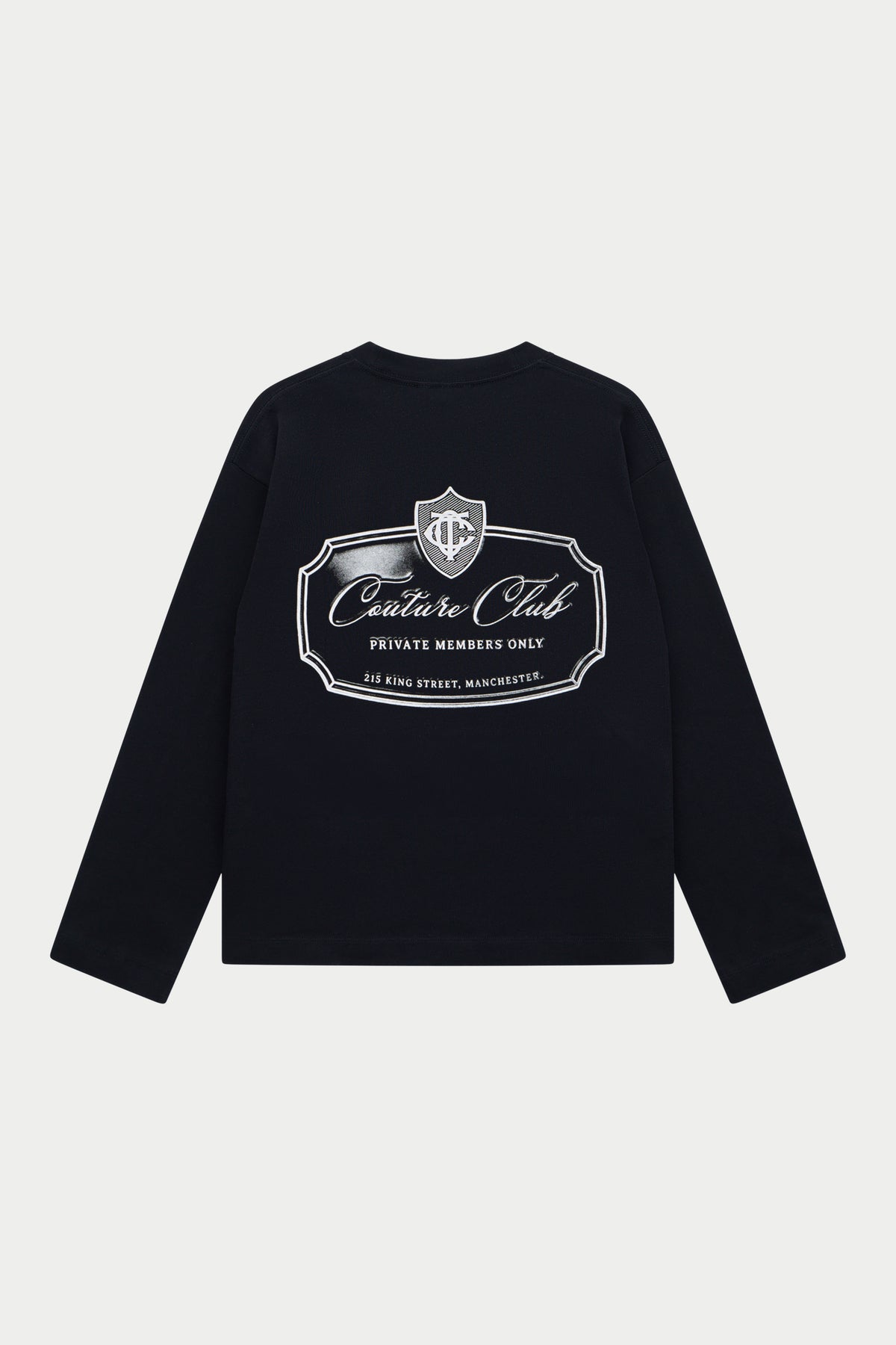 PRIVATE MEMBERS CLUB LONG SLEEVE T-SHIRT - BLACK