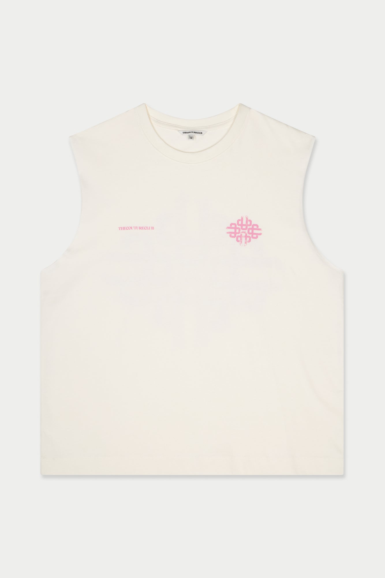 VINTAGE EMBLEM GRAPHIC CUT OFF VEST - OFF WHITE PINK