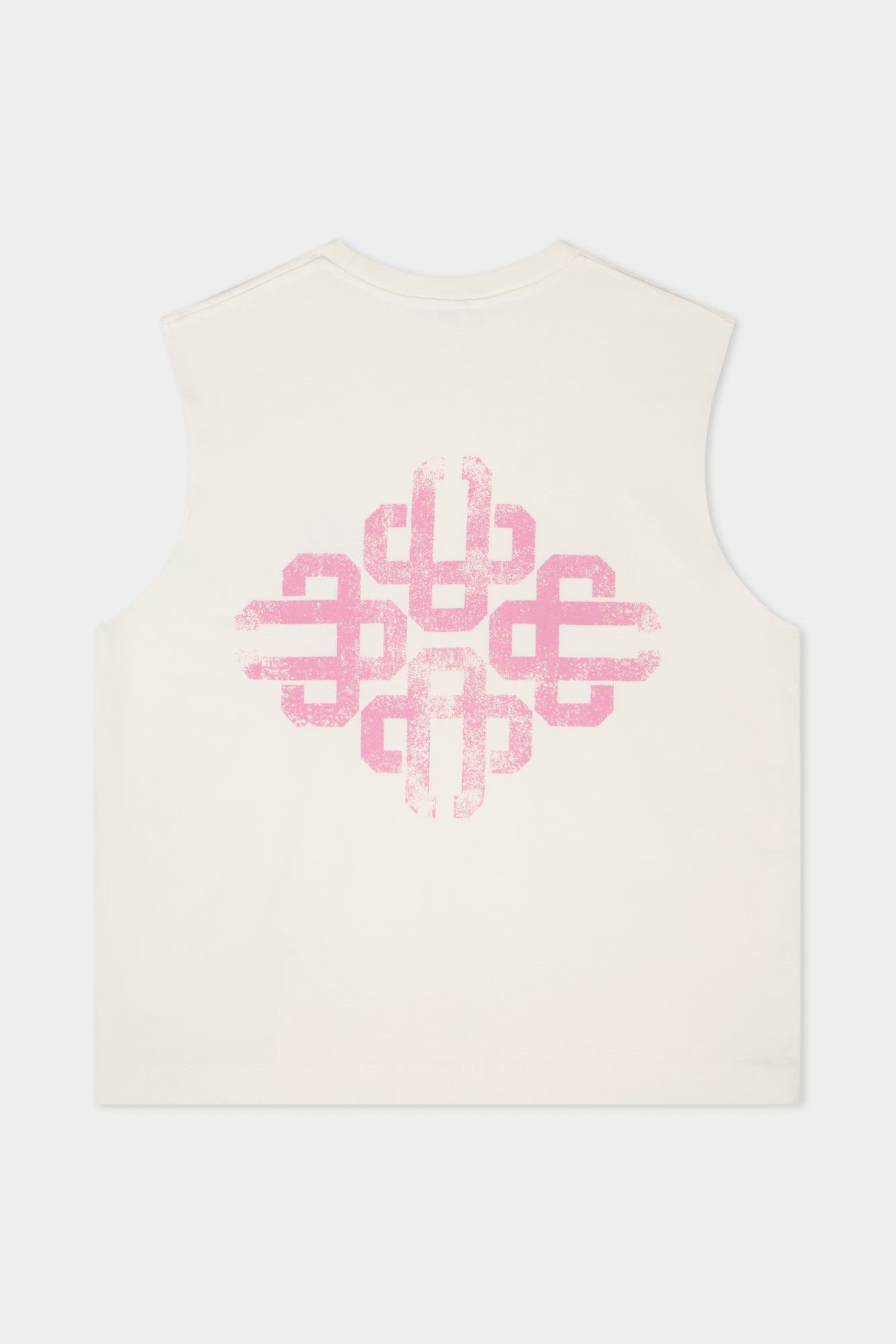 VINTAGE EMBLEM GRAPHIC CUT OFF VEST - OFF WHITE PINK
