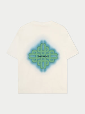SPRAY EMBLEM GRAPHIC T-SHIRT - OFF WHITE GREEN