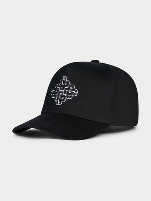 EMBLEM EMBROIDERY CAP - BLACK/WHITE