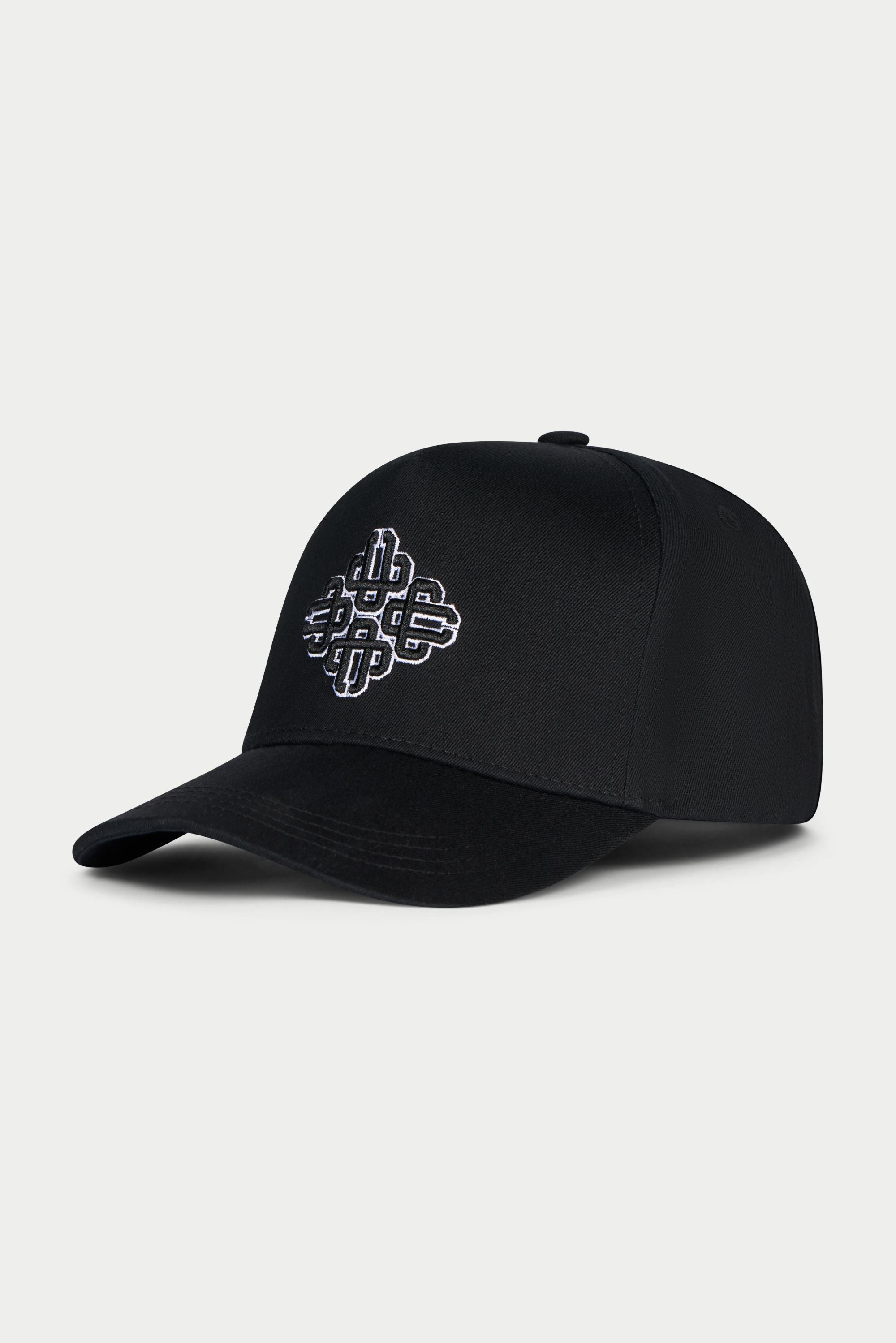 EMBLEM EMBROIDERY CAP - BLACK/WHITE