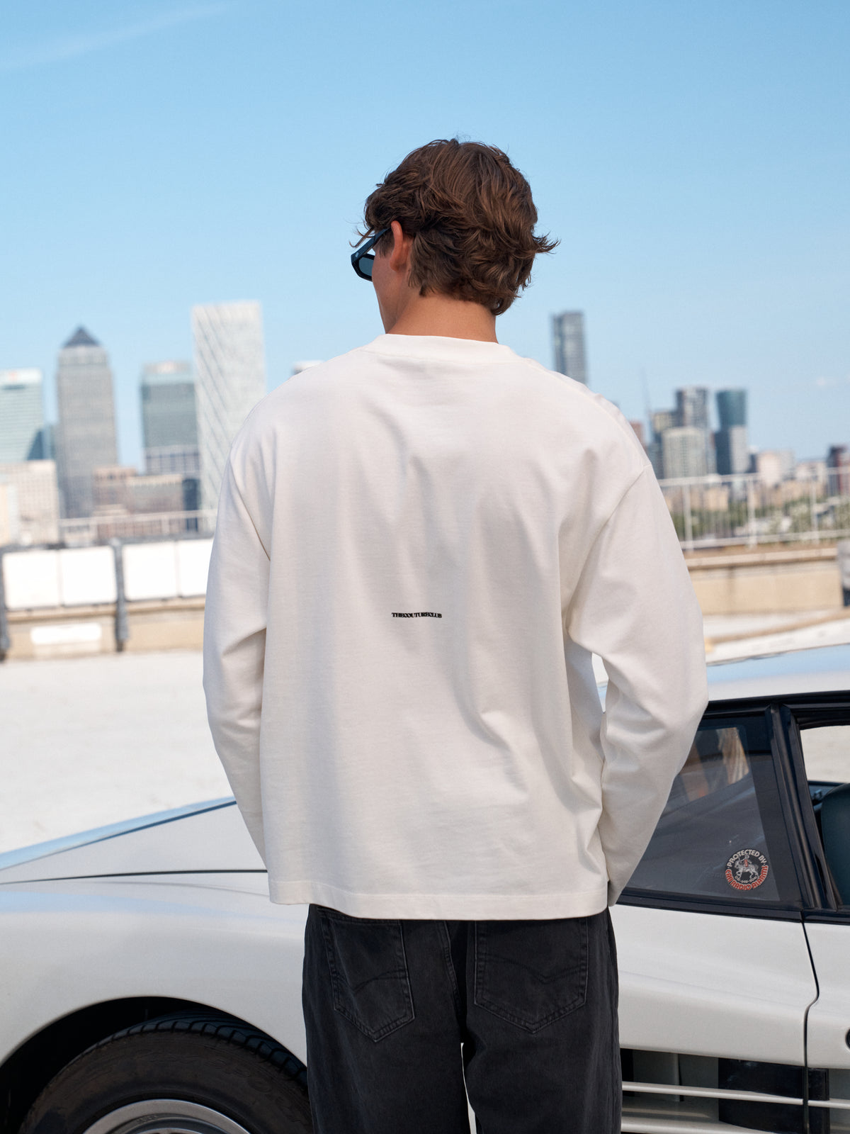 DOUBLE MICRO COPYRIGHT LONG SLEEVE T-SHIRT - OFF WHITE