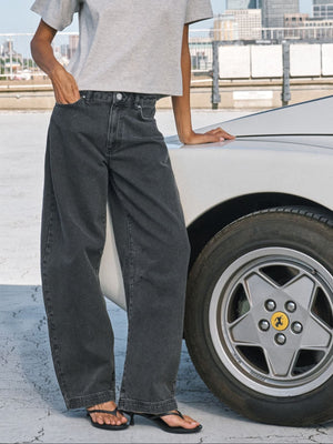 BARREL JEANS - WASHED BLACK