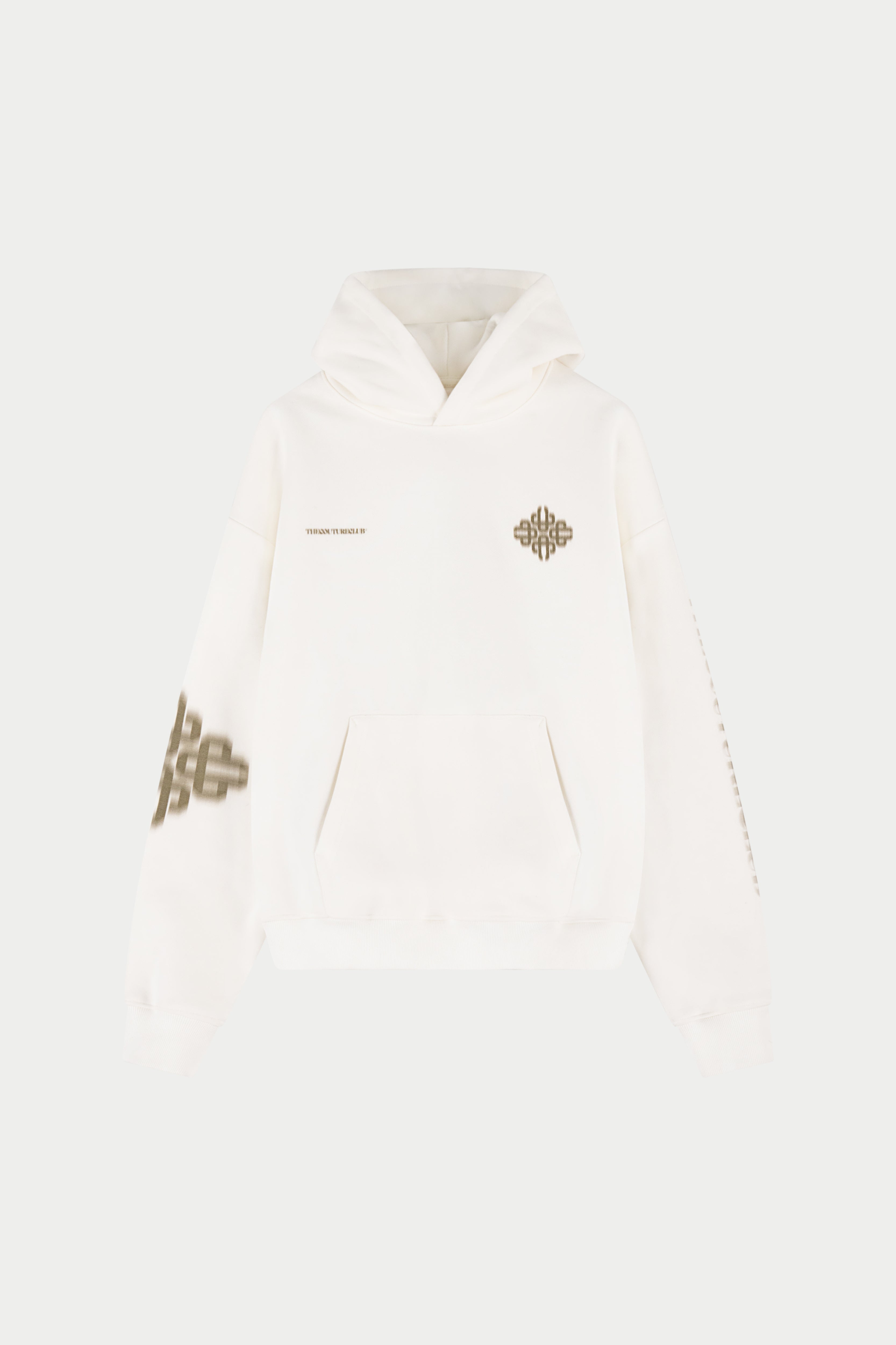 MOTION BLURRED EMBLEM HOODIE - KHAKI