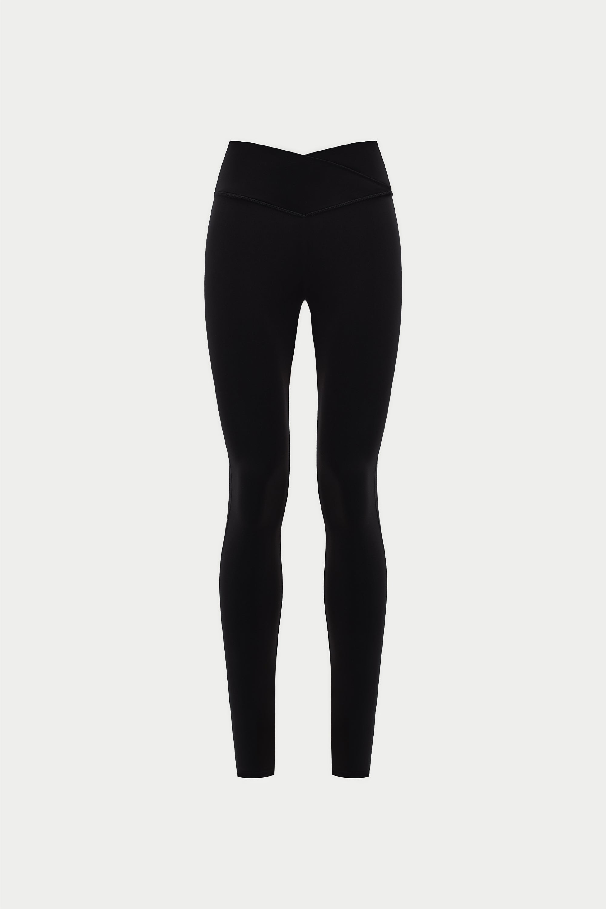 SCULPTING STRETCH CROSSOVER WAISTBAND LEGGINGS - BLACK