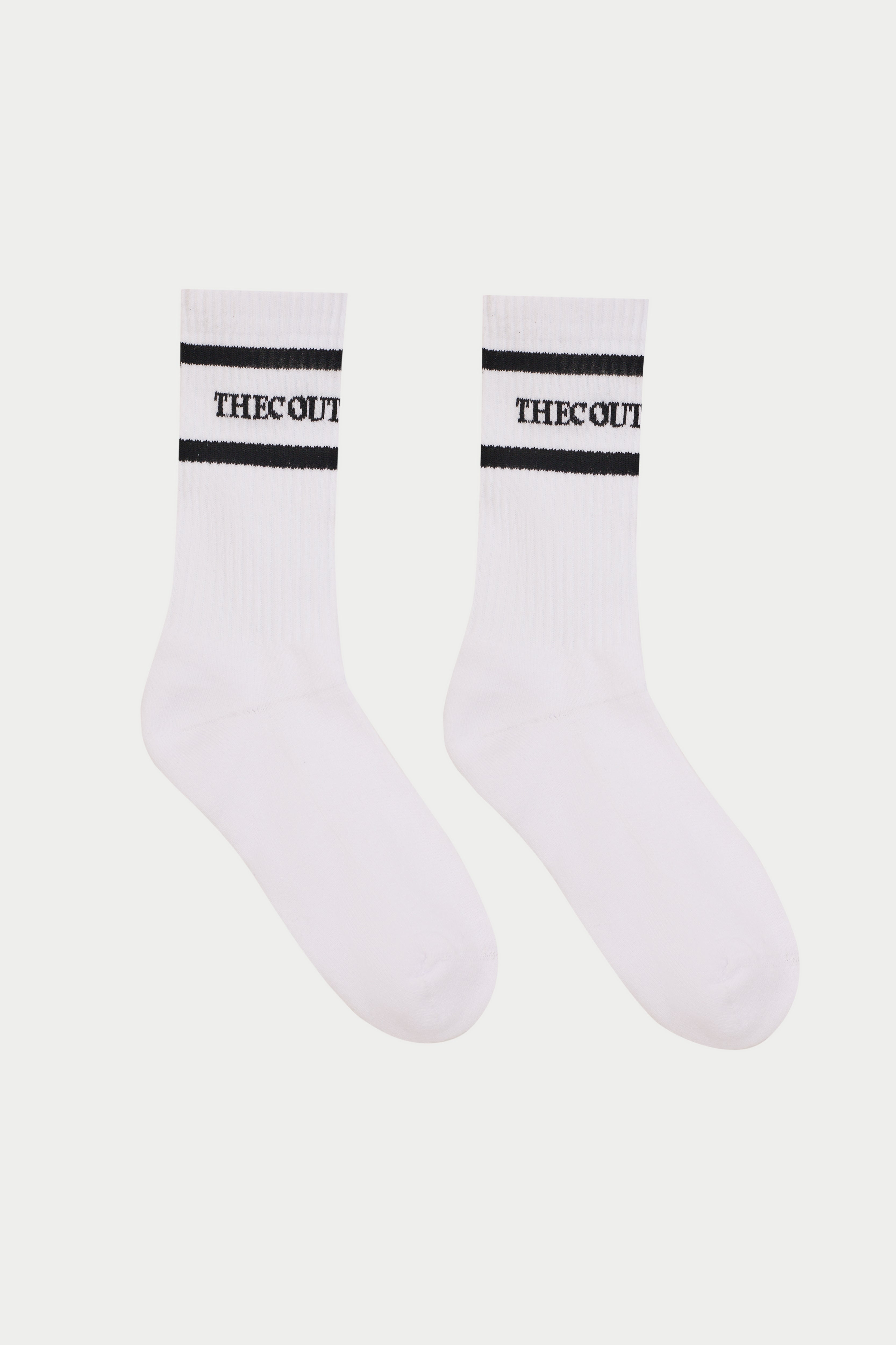 DOUBLE STRIPE COPYRIGHT SOCK - WHITE