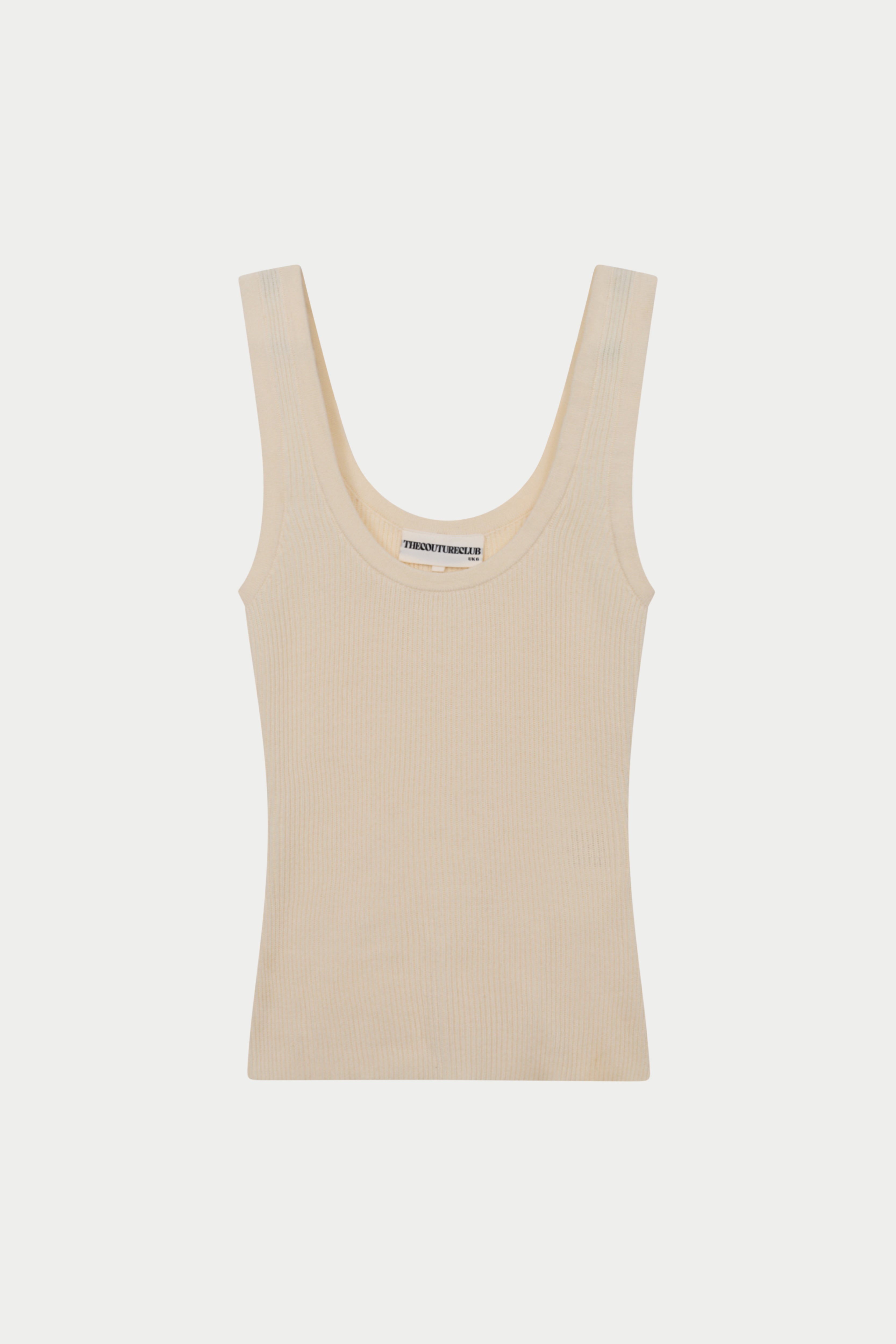 RIBBED VEST TOP - BUTTERMILK