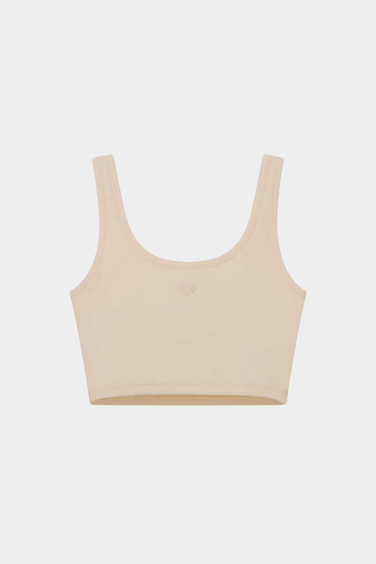 SCULPTING STRETCH EMBLEM SPORTS BRA - BUTTERMILK