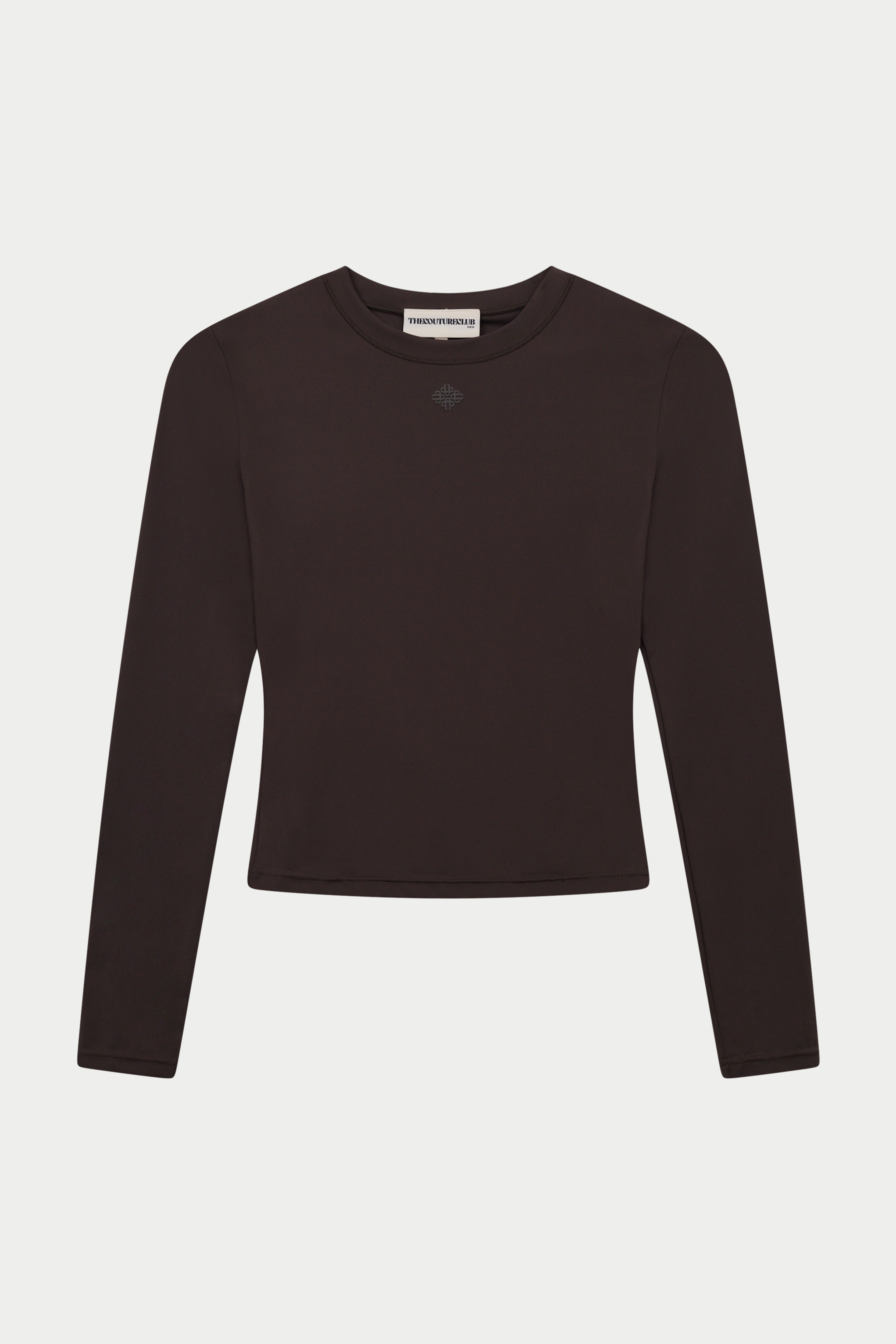 SCULPTING STRETCH LONG SLEEVE TOP - CHOCOLATE