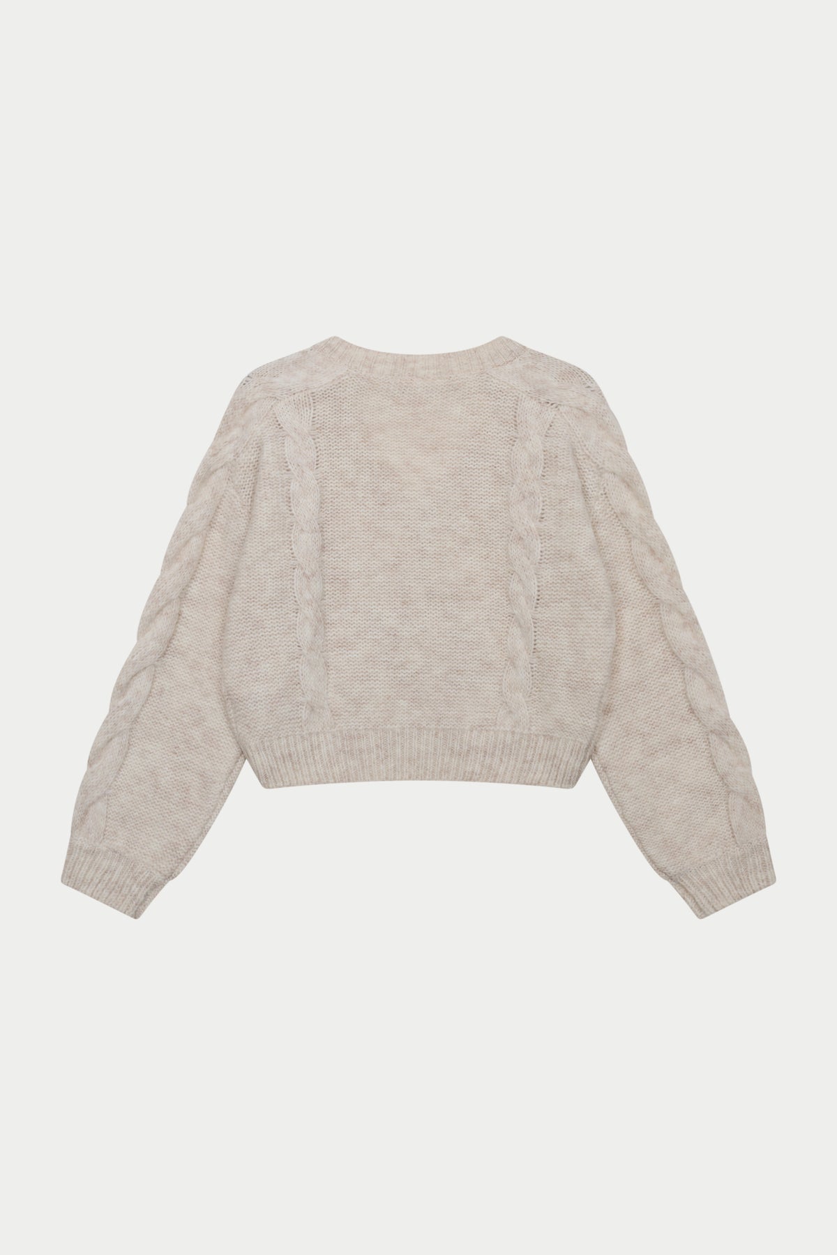 EMBLEM KNITTED V NECK JUMPER - BEIGE