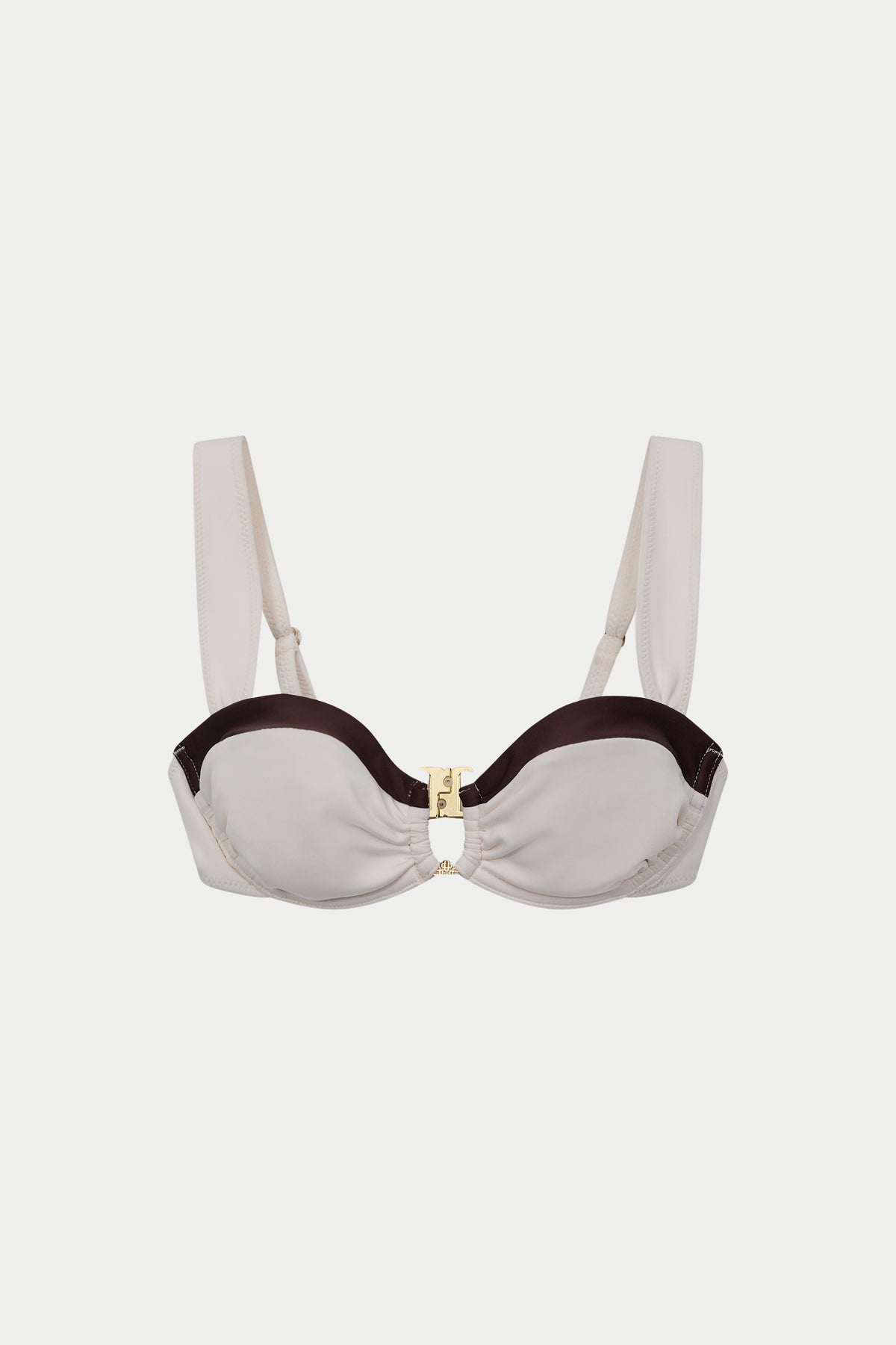 DOUBLE LAYER BALCONETTE BIKINI TOP - CREAM