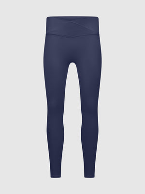 SCULPTING STRETCH CROSSOVER WAISTBAND LEGGINGS - DARK NAVY