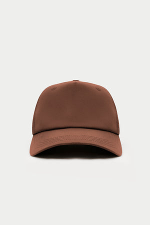 5 PANEL NYLON CAP - BROWN