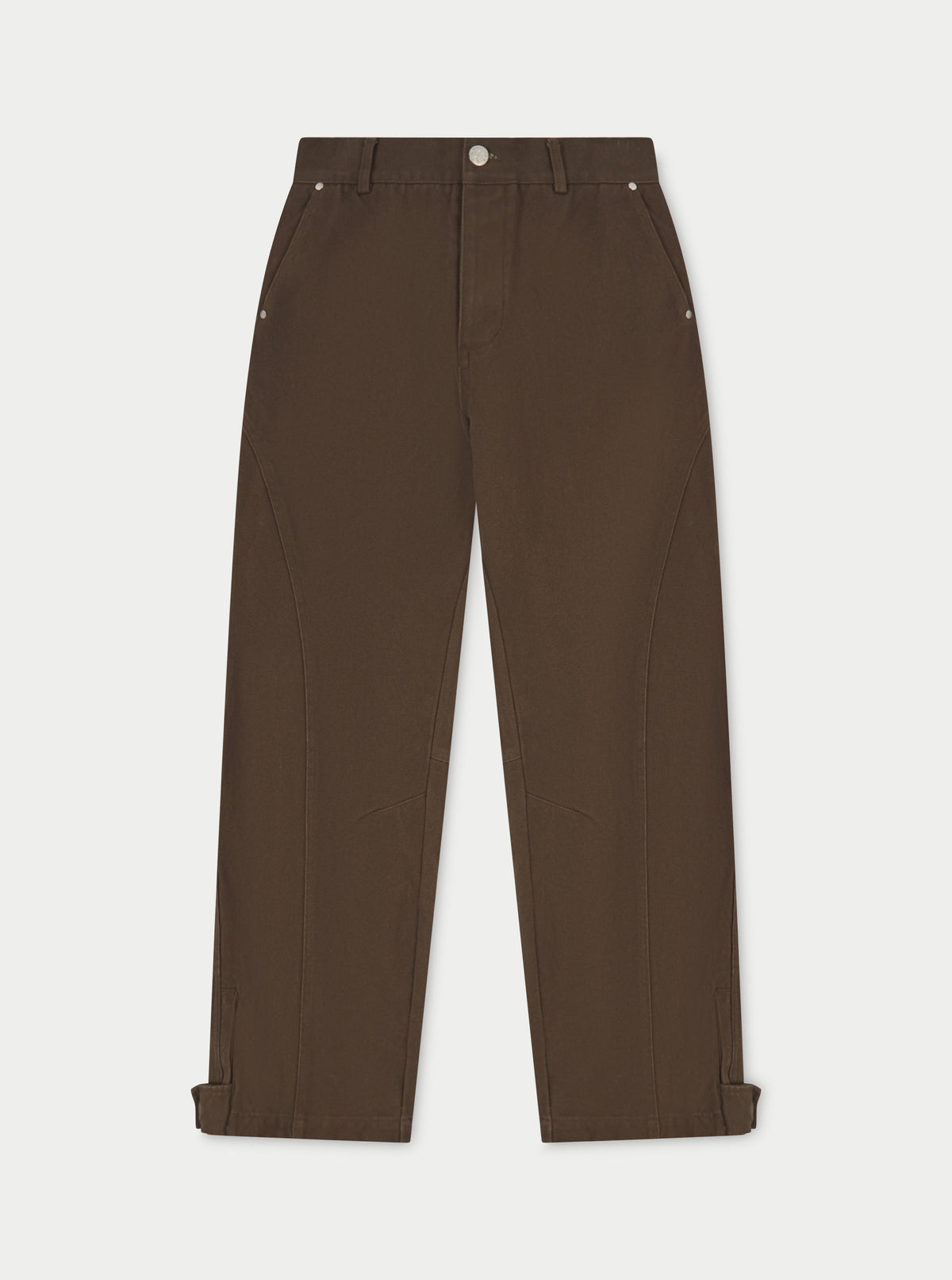 TCC Woven Canvas Distressed Trousers - Brown