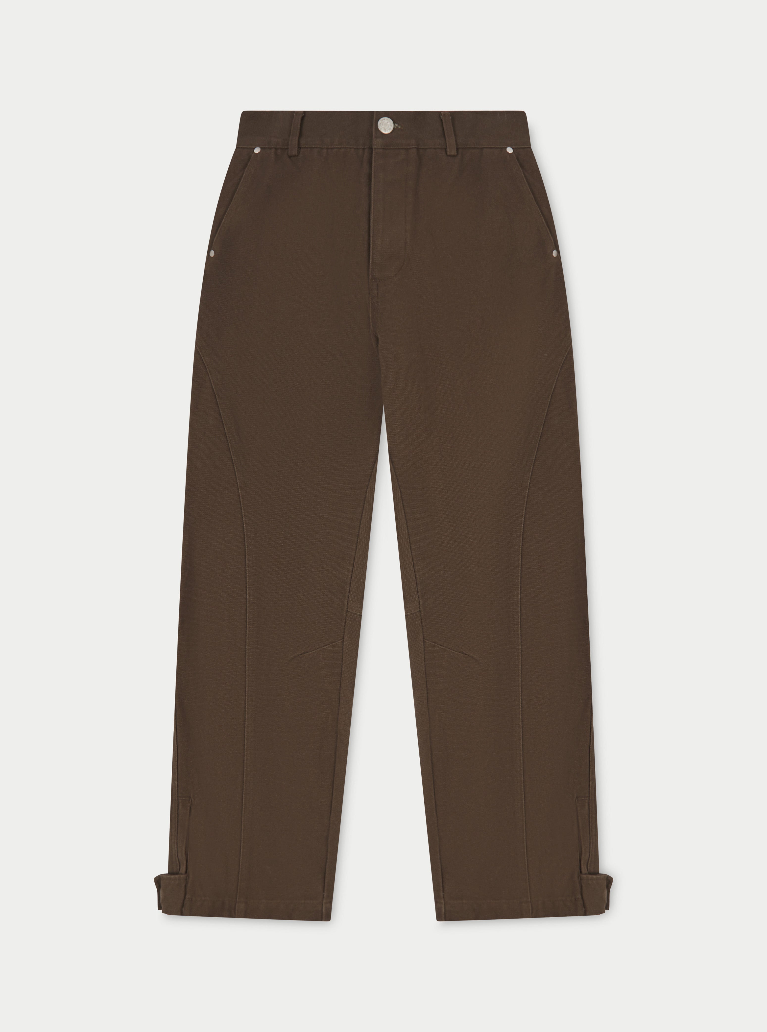 WOVEN CANVAS DISTRESSED TROUSER
