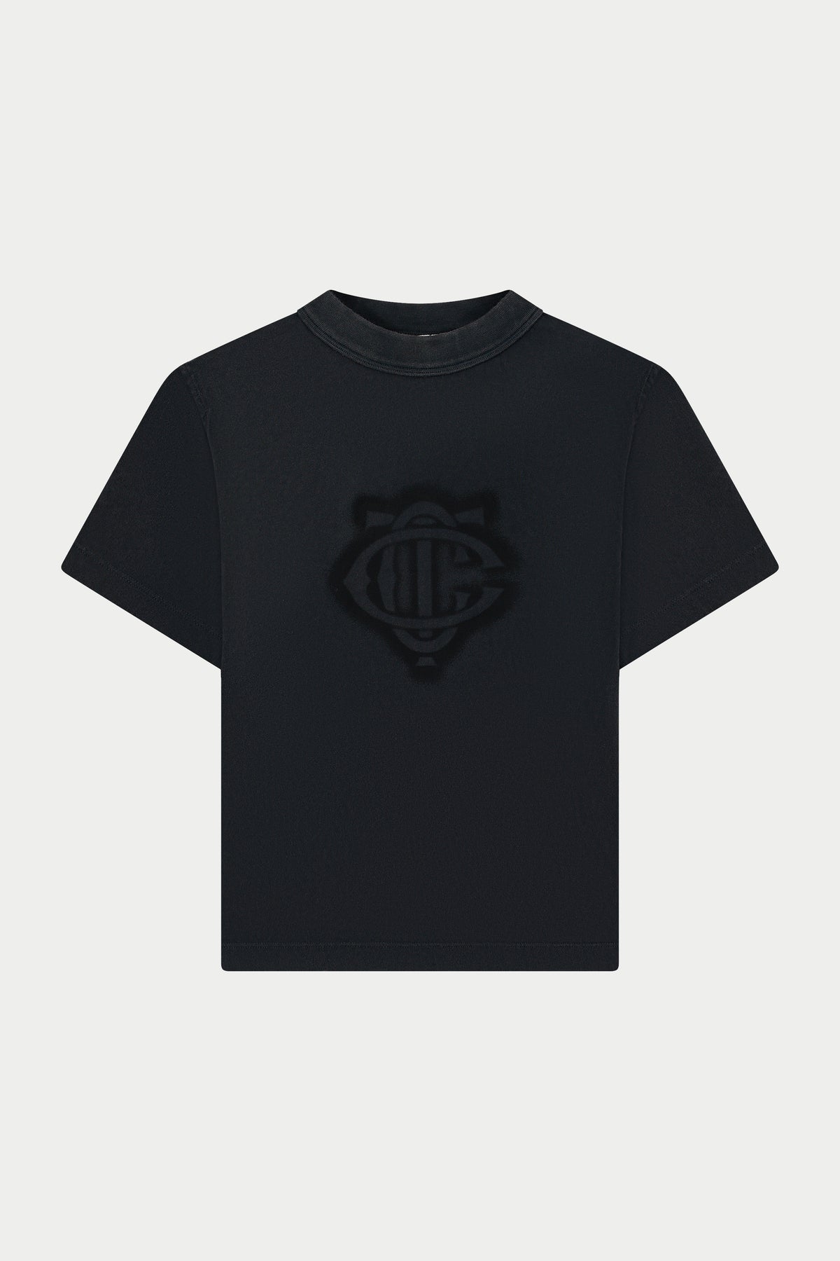 SHADOW PRINT EMBLEM T-SHIRT - WASHED BLACK