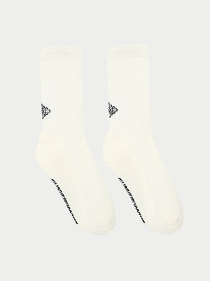 REVERSE EMBLEM COPYRIGHT SOCKS - OFF WHITE