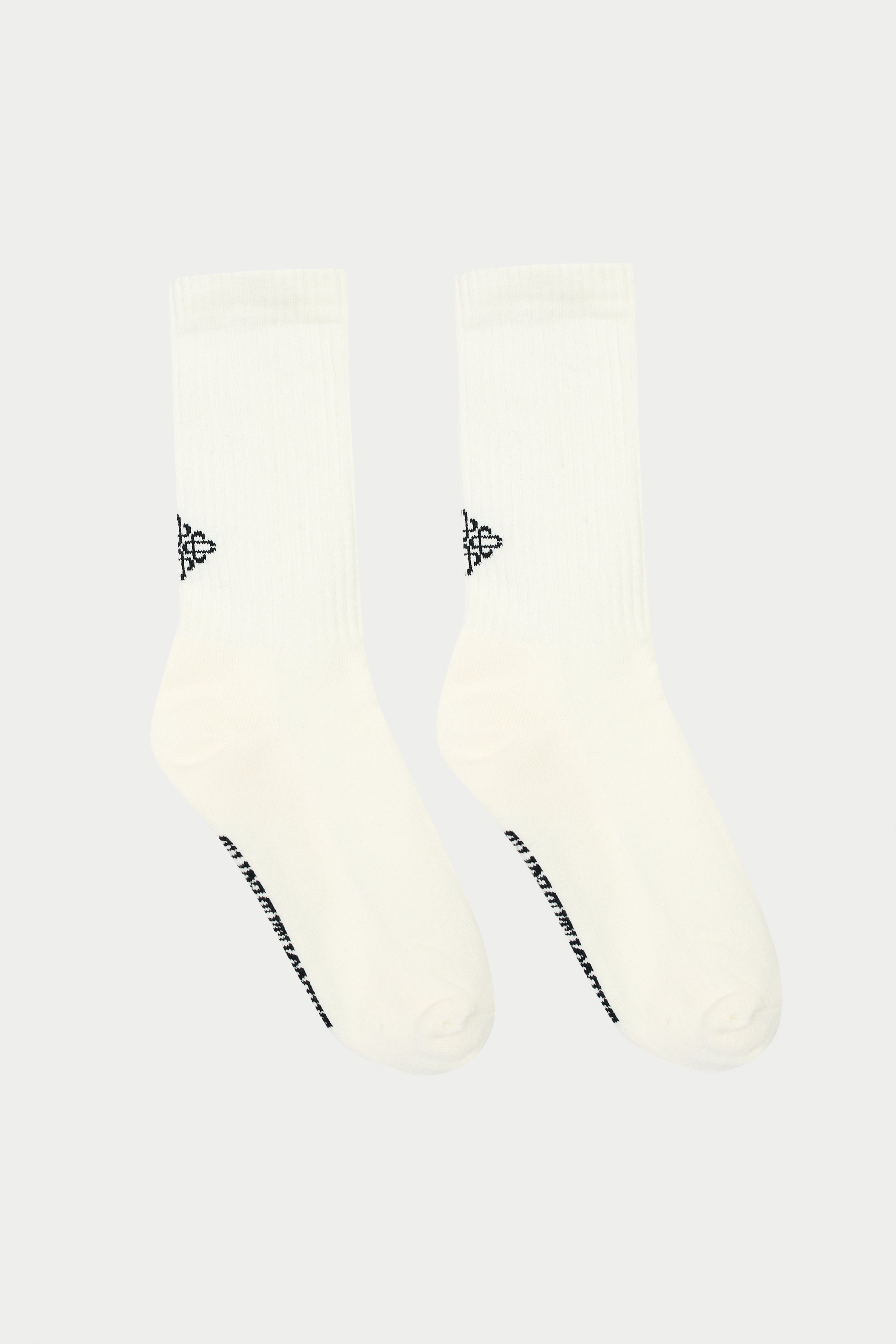 REVERSE EMBLEM COPYRIGHT SOCKS - OFF WHITE