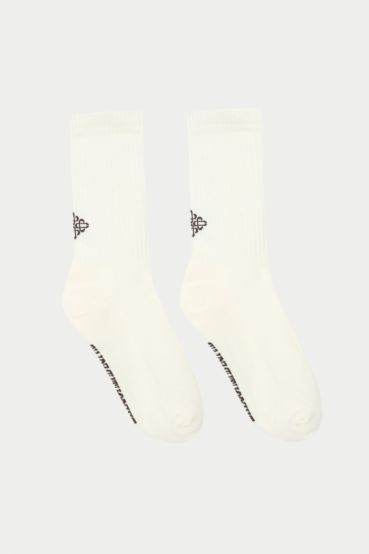 REVERSE EMBLEM COPYRIGHT SOCKS - OFF WHITE