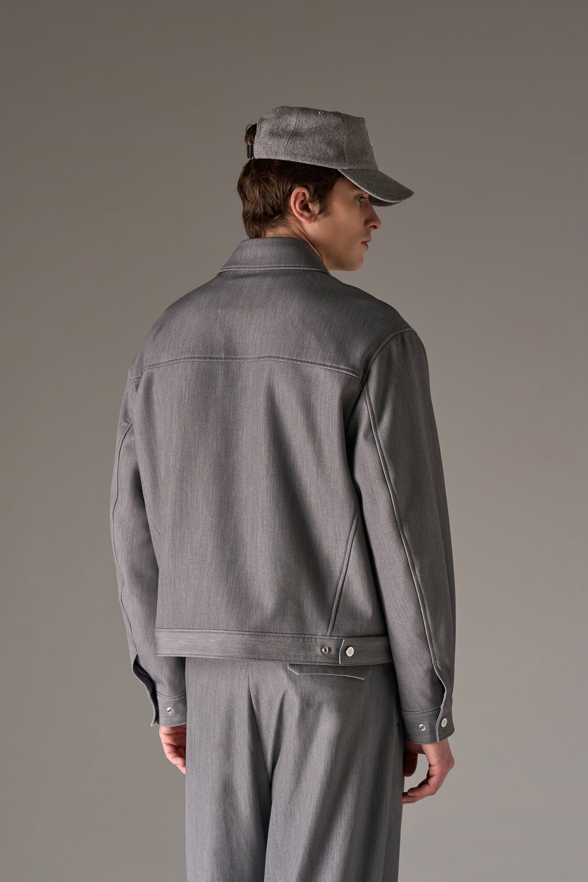 PATCH POCKET TAILORED JACKET - GREY