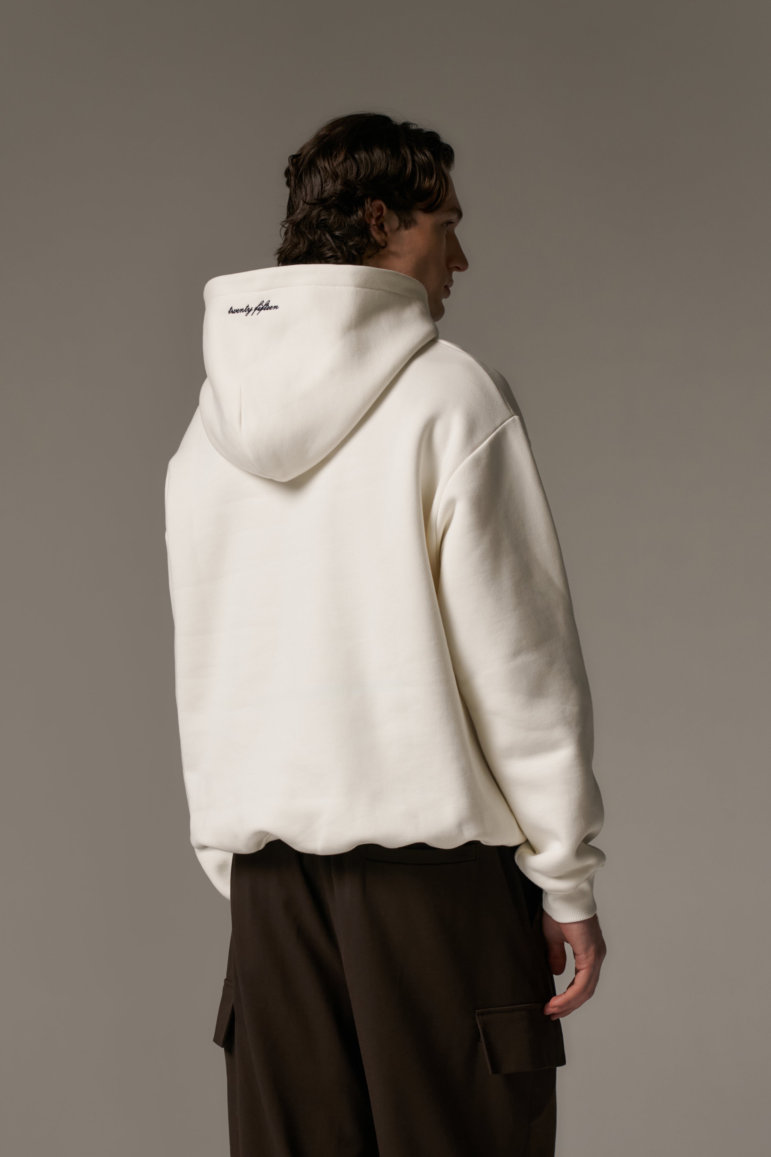 DESIGN DEPARTMENT CHEST PRINT HOODIE - OFF WHITE
