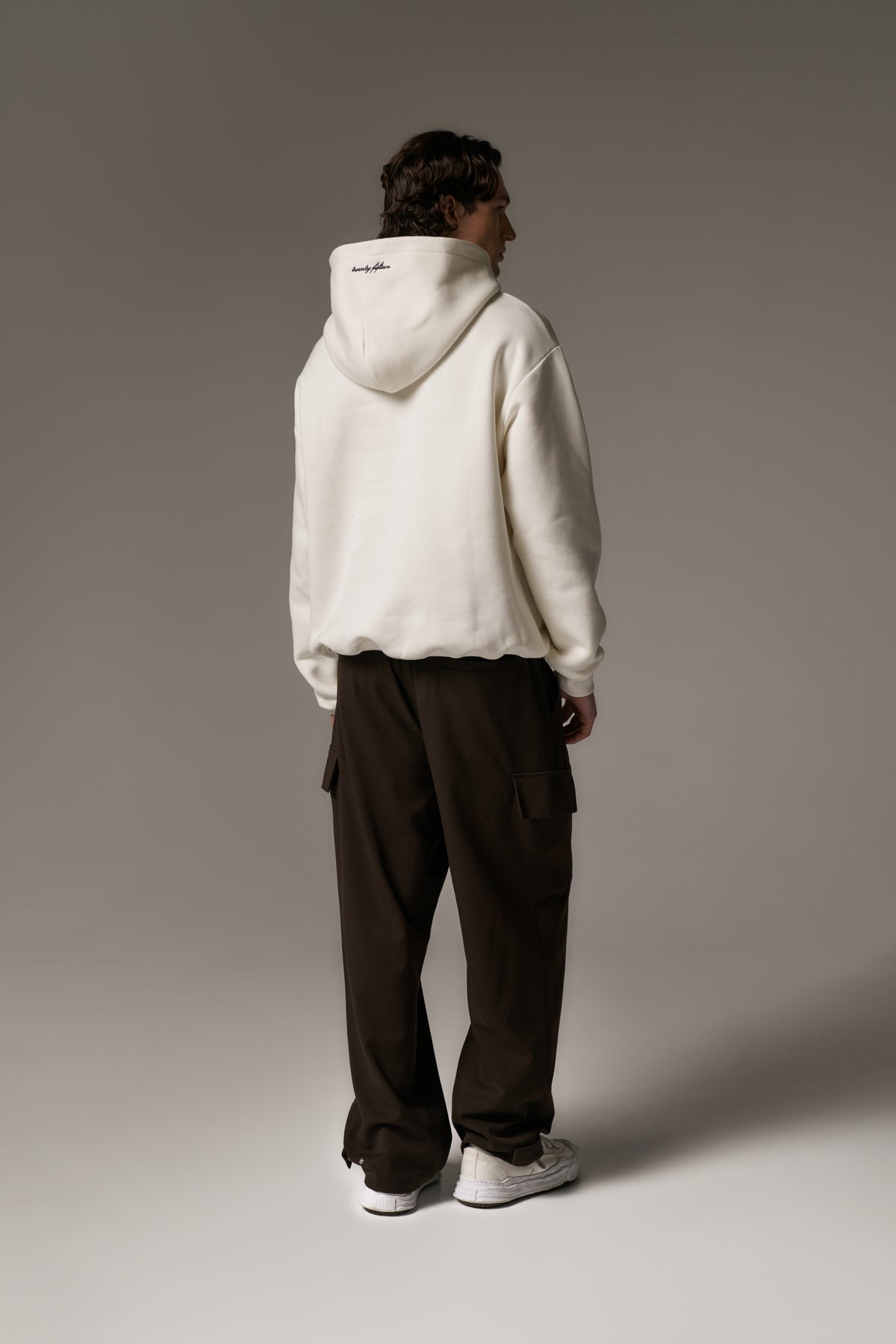 DESIGN DEPARTMENT CHEST PRINT HOODIE - OFF WHITE