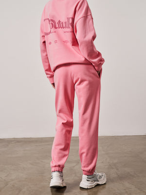 MIXED FONT COUTURE LOGO JOGGERS - PINK