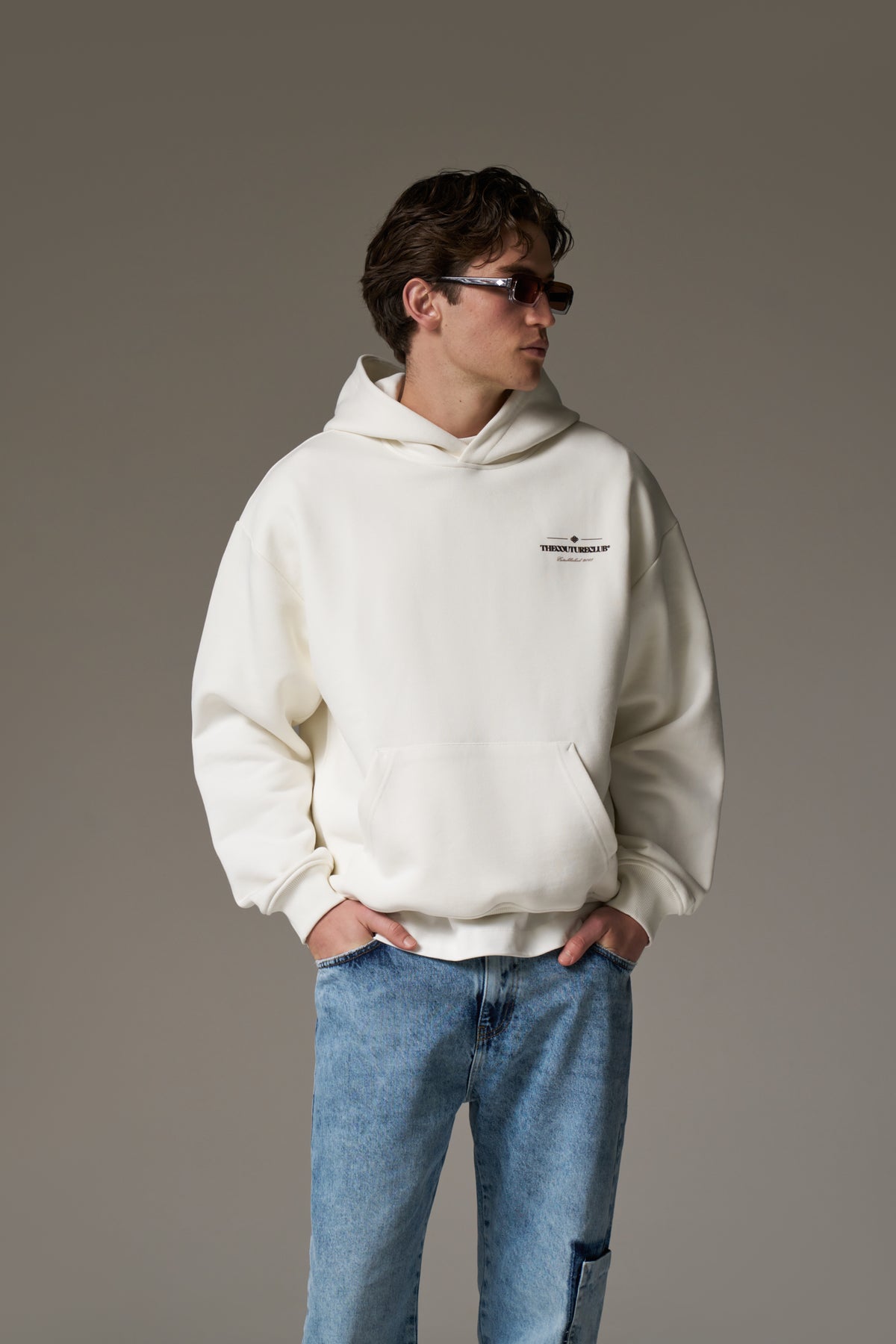 COPYRIGHT MULTI GRAPHIC HOODIE - OFF WHITE