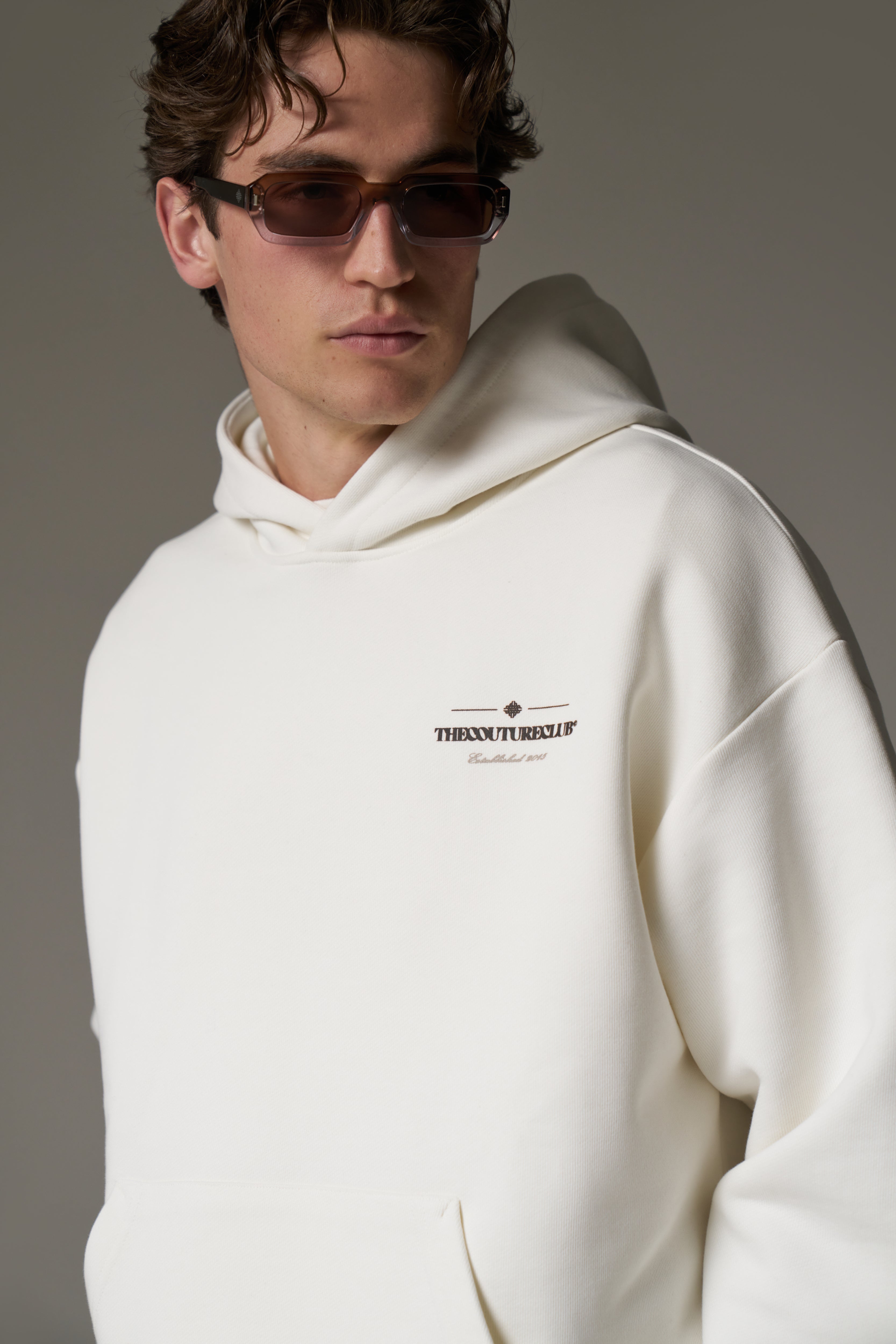 COPYRIGHT MULTI GRAPHIC HOODIE - OFF WHITE