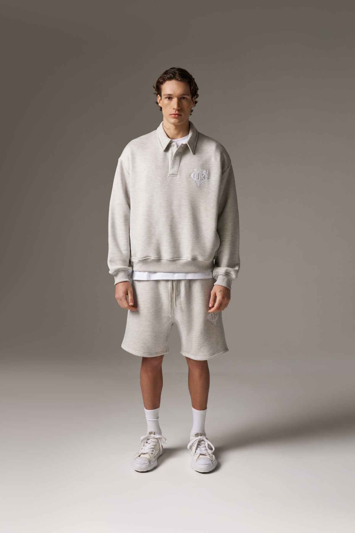 HEAVYWEIGHT MONOGRAM SHORTS - GREY MARL