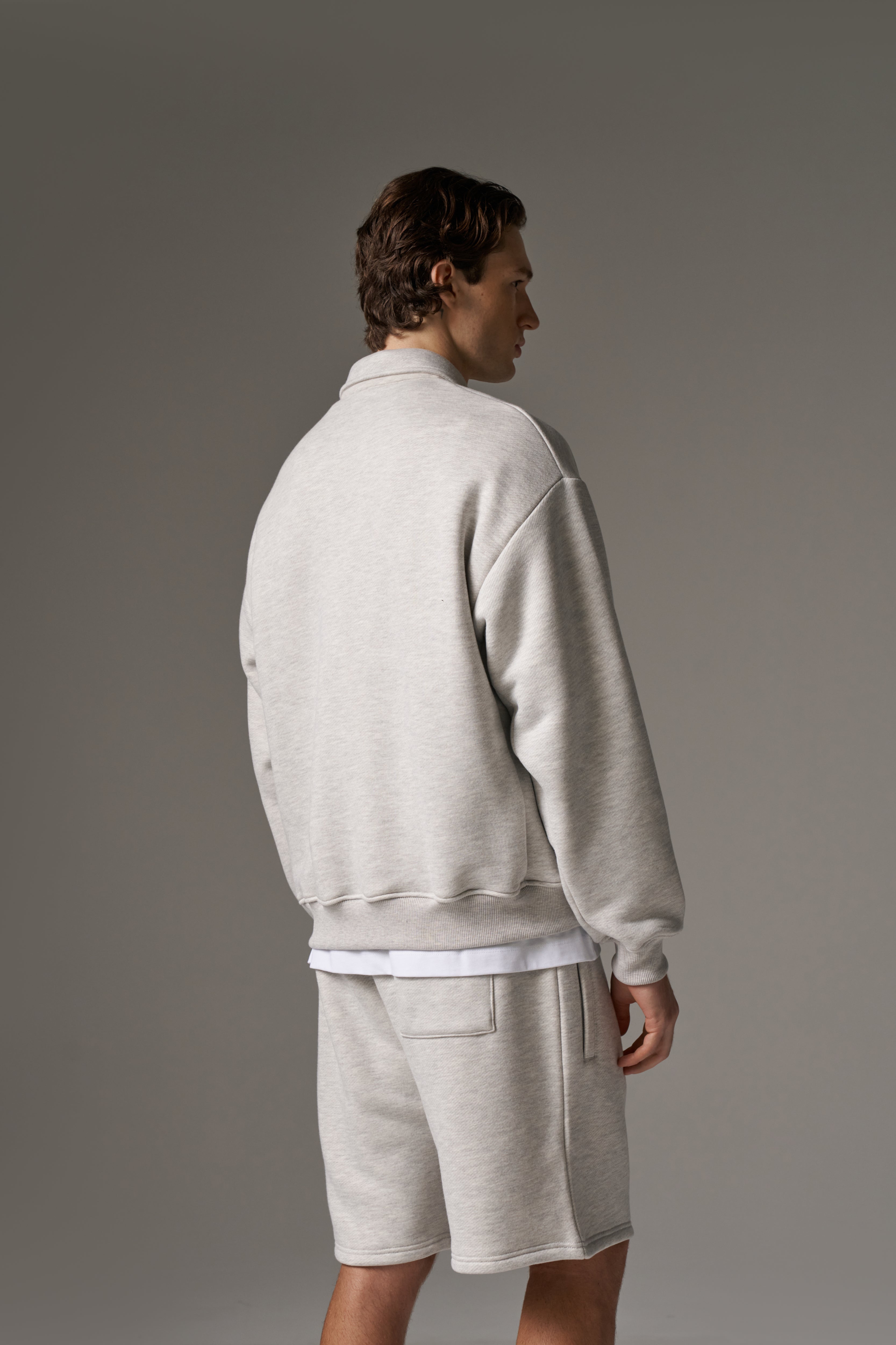 HEAVYWEIGHT MONOGRAM POLO - GREY MARL