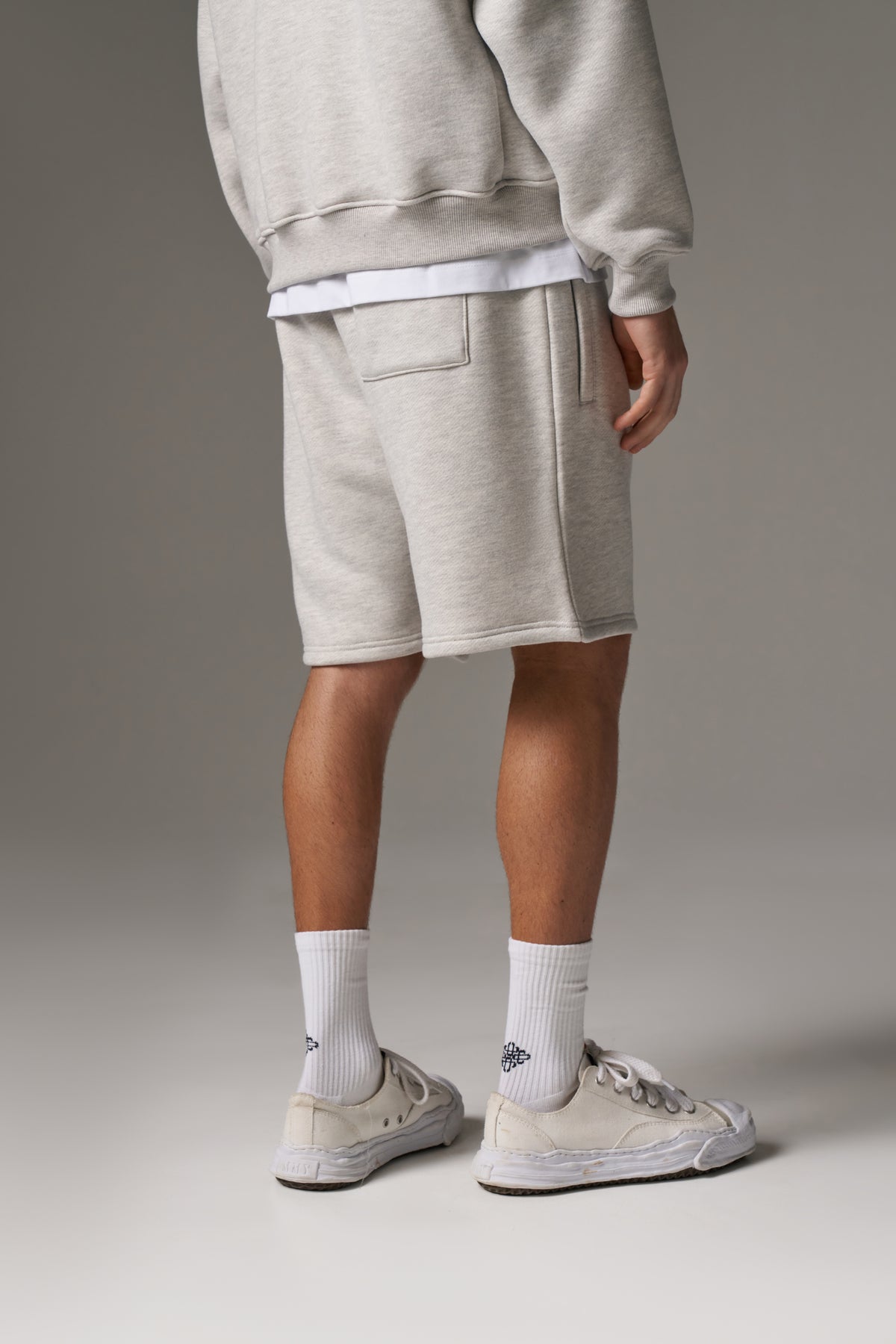 HEAVYWEIGHT MONOGRAM SHORTS - GREY MARL