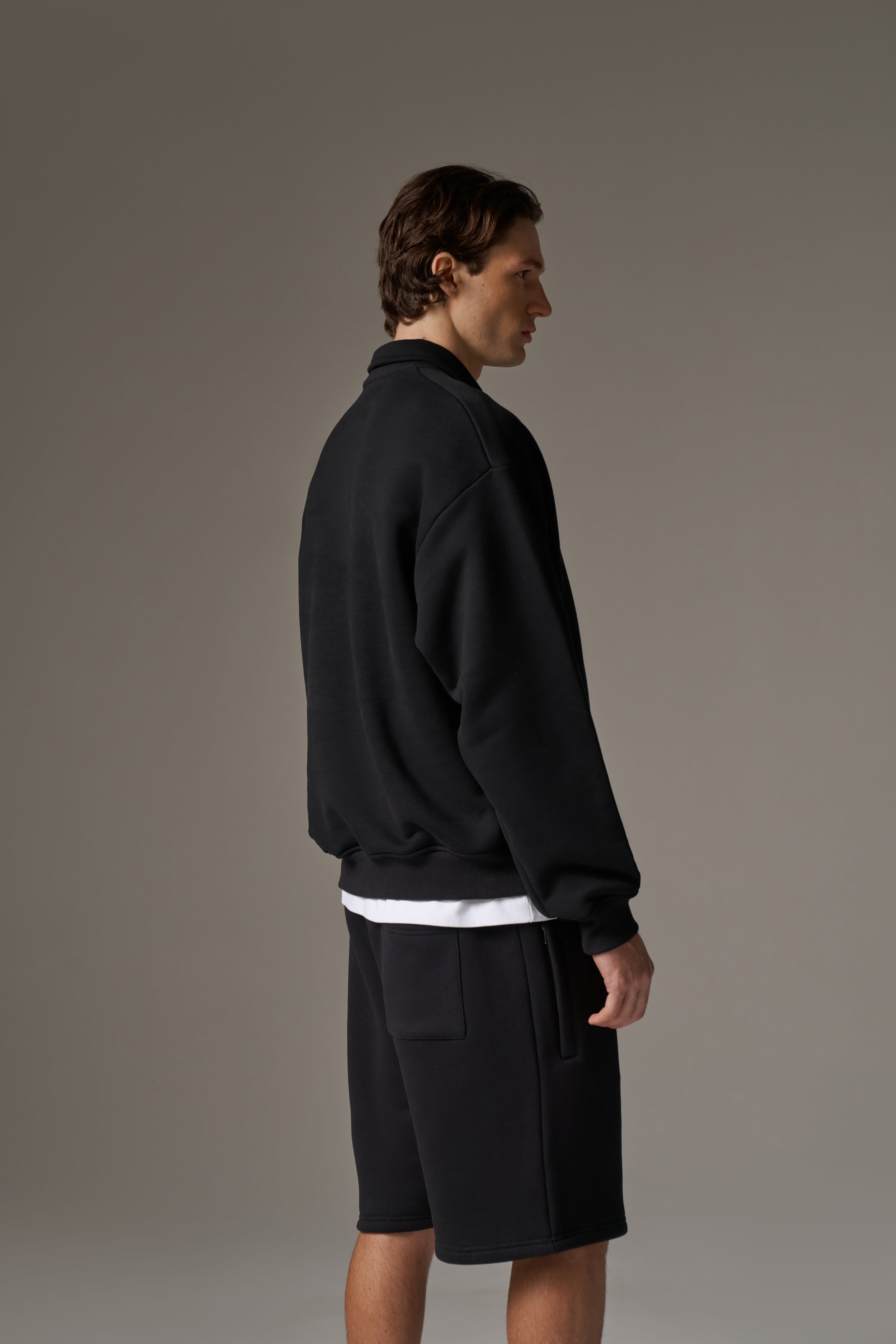 HEAVYWEIGHT MONOGRAM POLO - BLACK