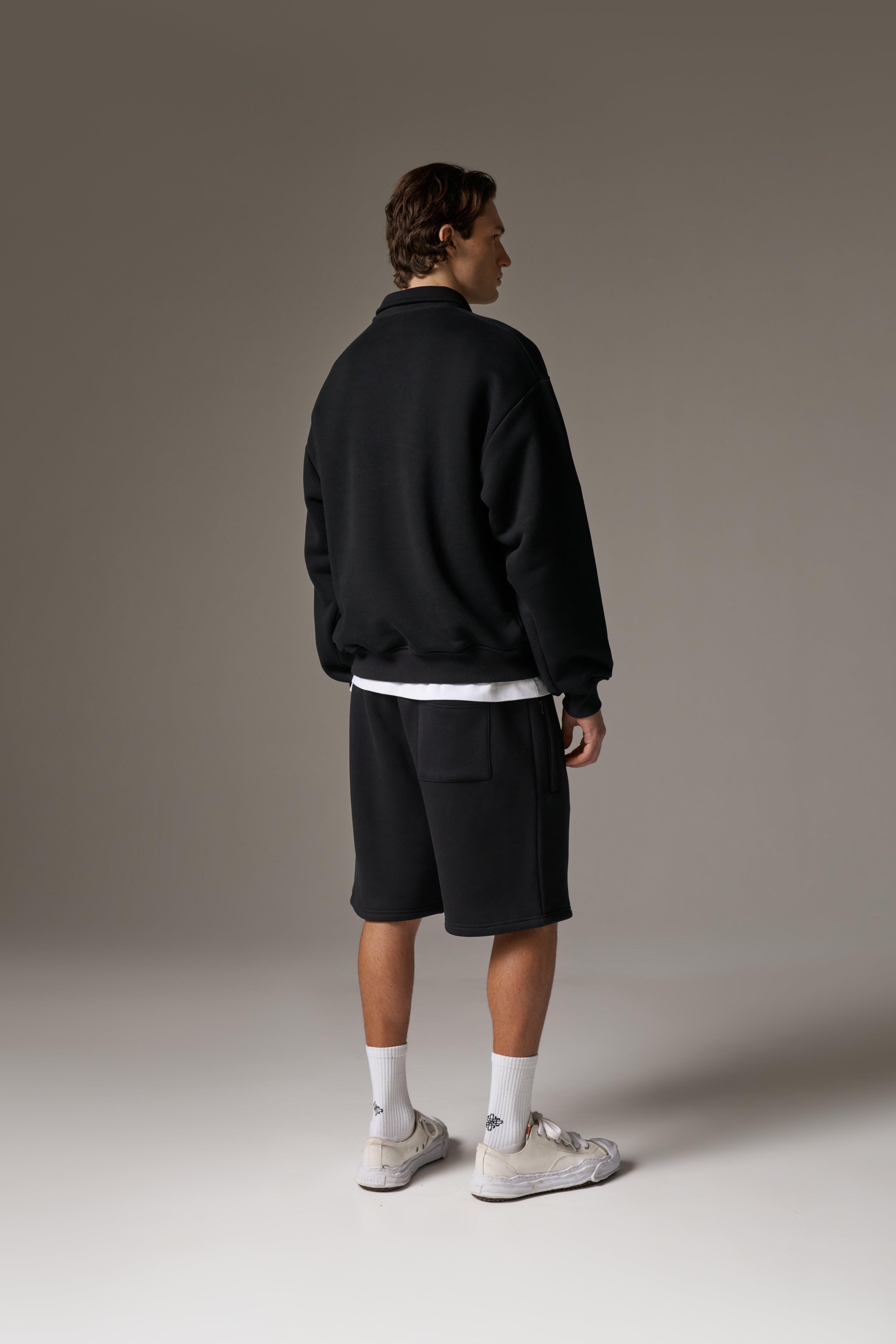HEAVYWEIGHT MONOGRAM POLO - BLACK