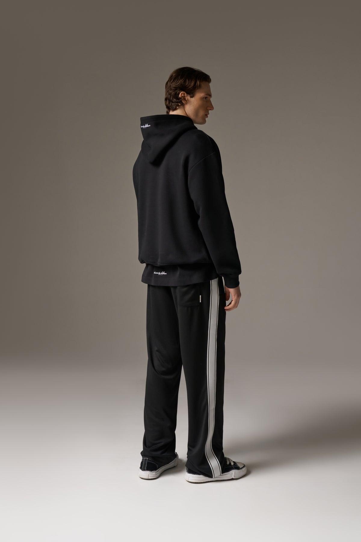 DESIGN DEPARTMENT CHEST PRINT HOODIE - BLACK