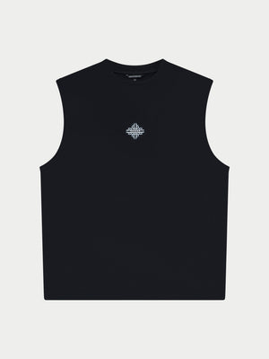 MENS ACTIVE BLANK VEST - BLACK