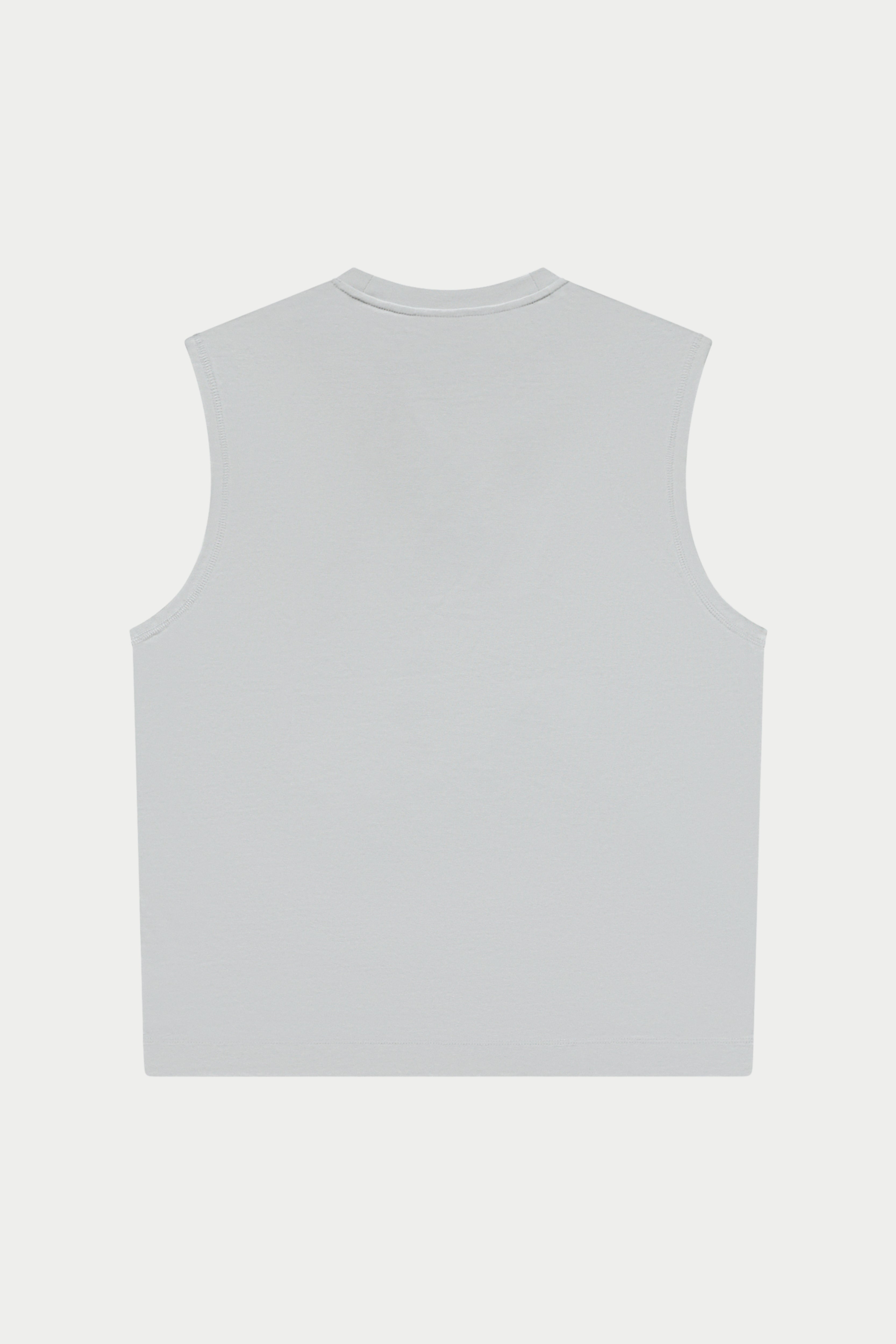 White sleeveless shirt on a white background
