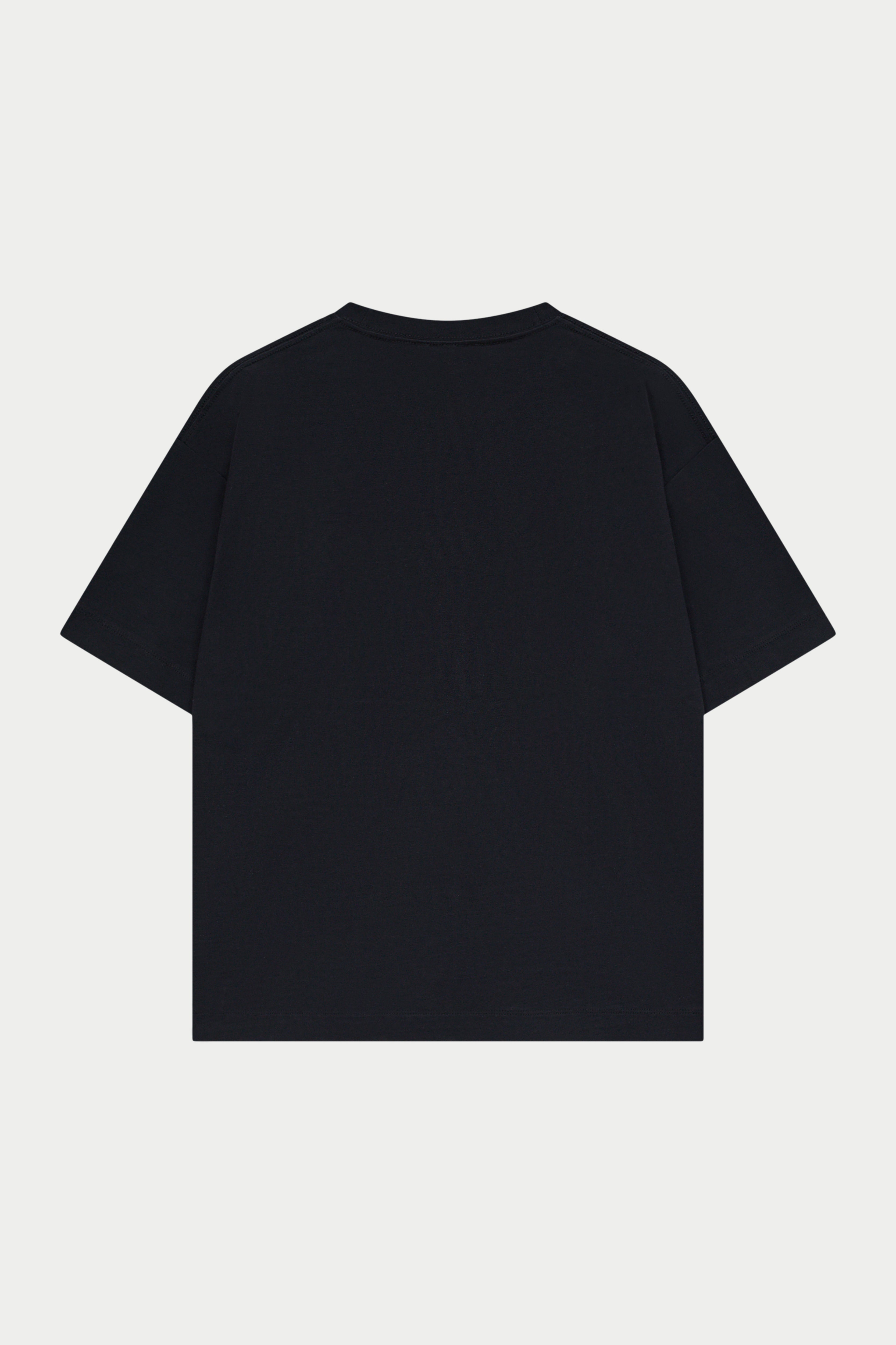 Black t-shirt on a white background