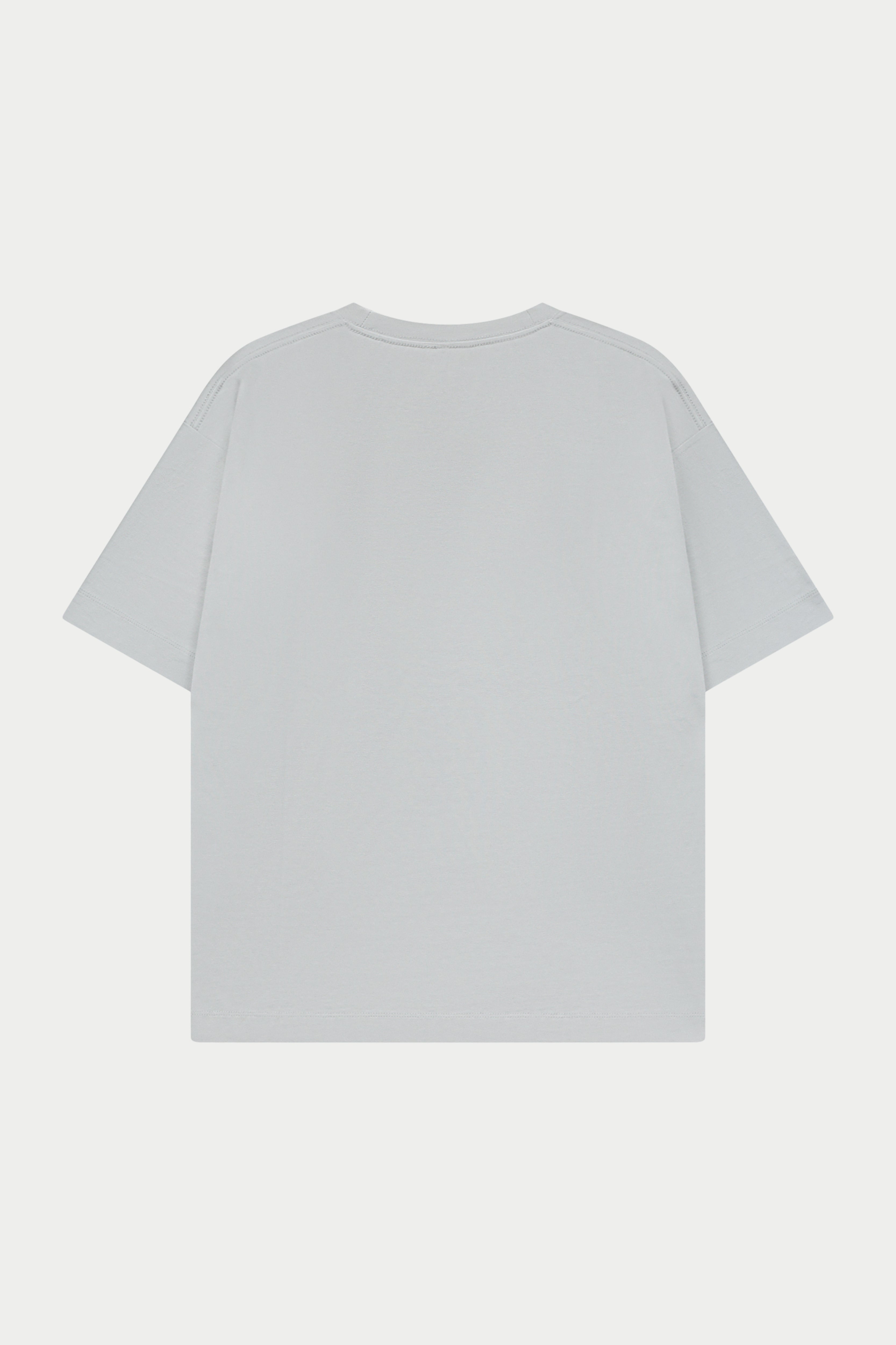 Light grey t-shirt on a white background