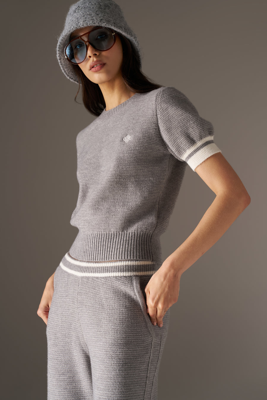 Contrast Striped Knit Short