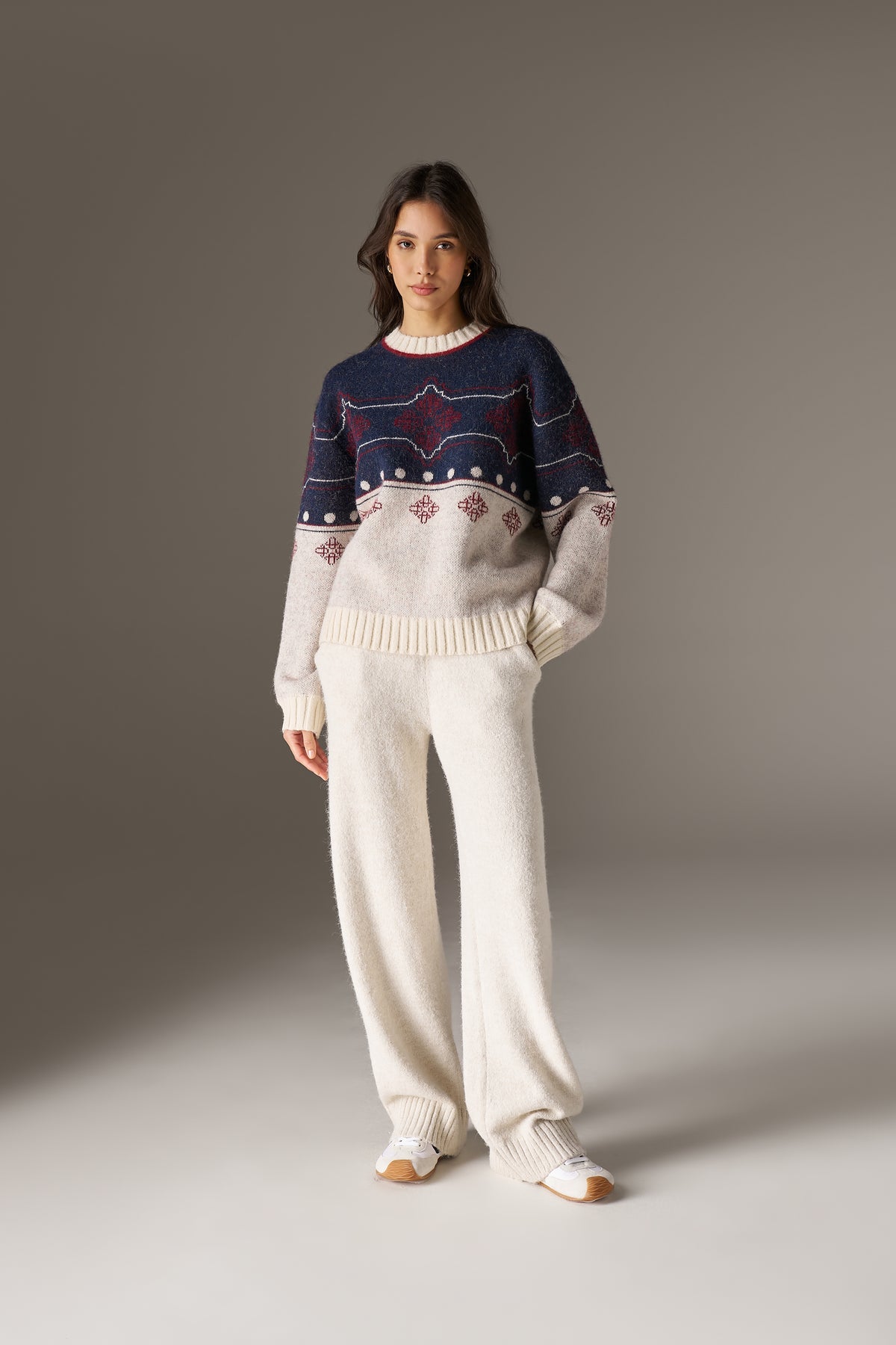 EMBLEM FAIR ISLE KNITTED JUMPER - NAVY
