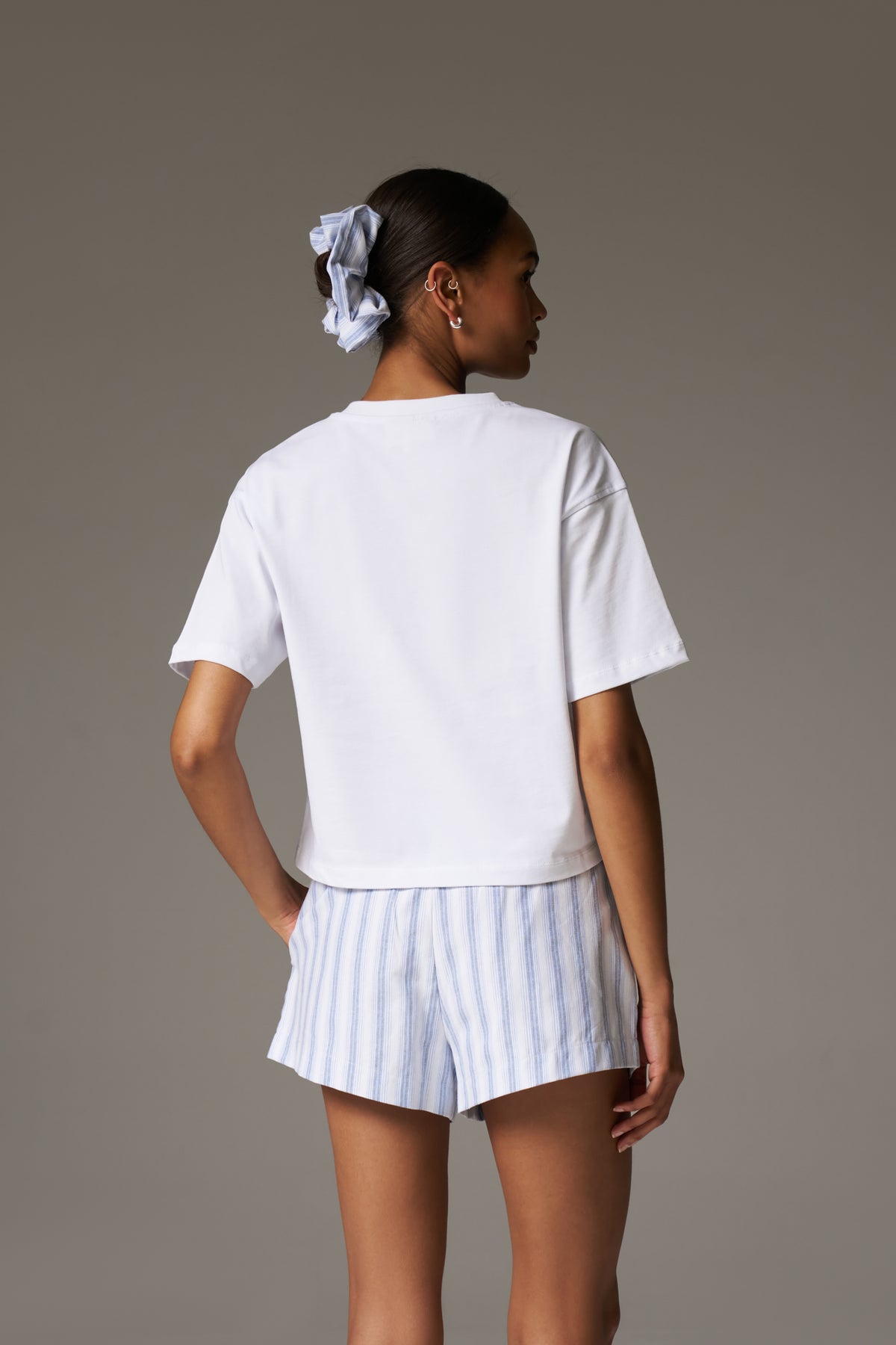 EMBROIDERED PALM GRAPHIC BOXY T-SHIRT - WHITE