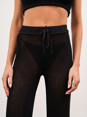 KNITTED TROUSERS - BLACK