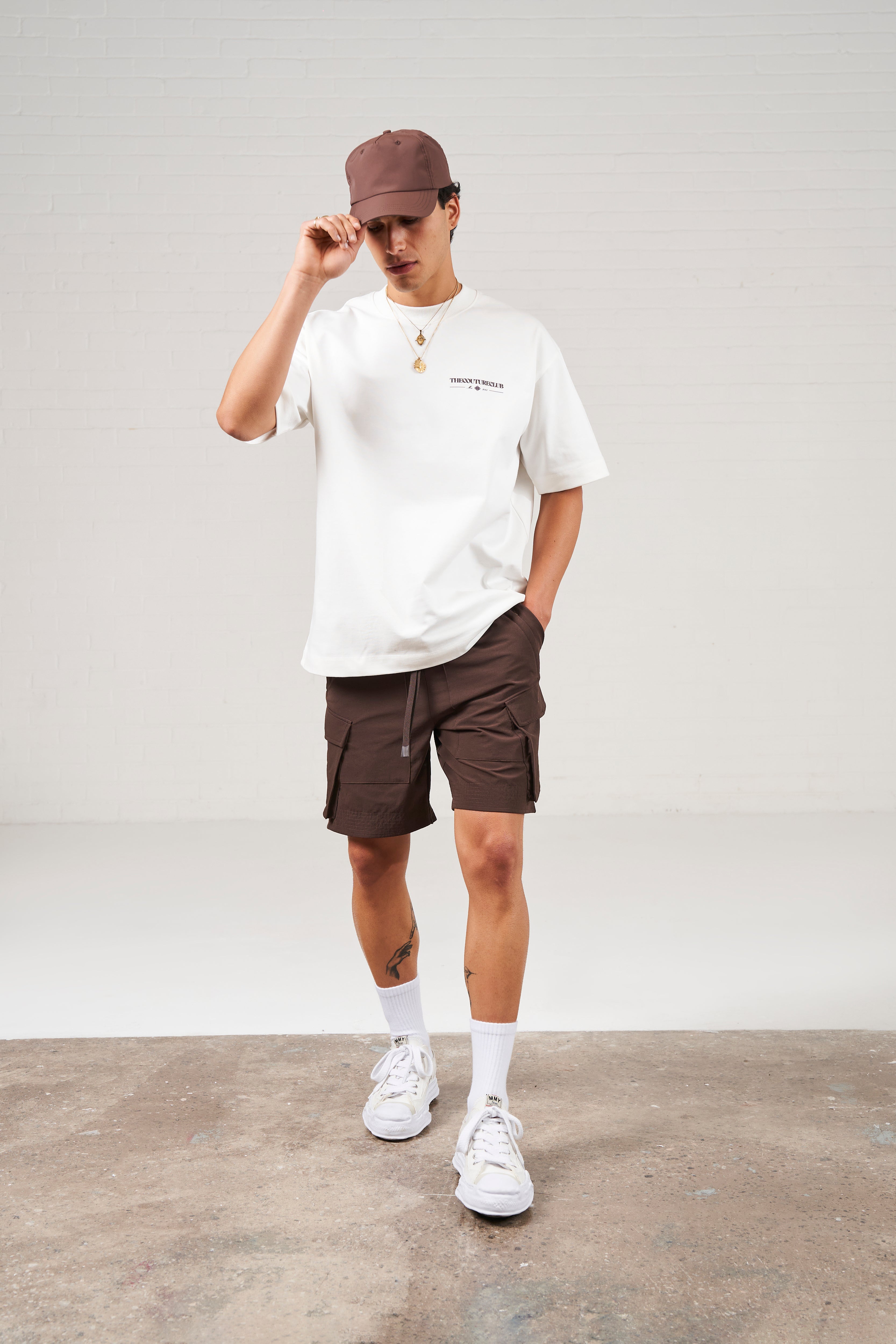 5 PANEL NYLON CAP - BROWN