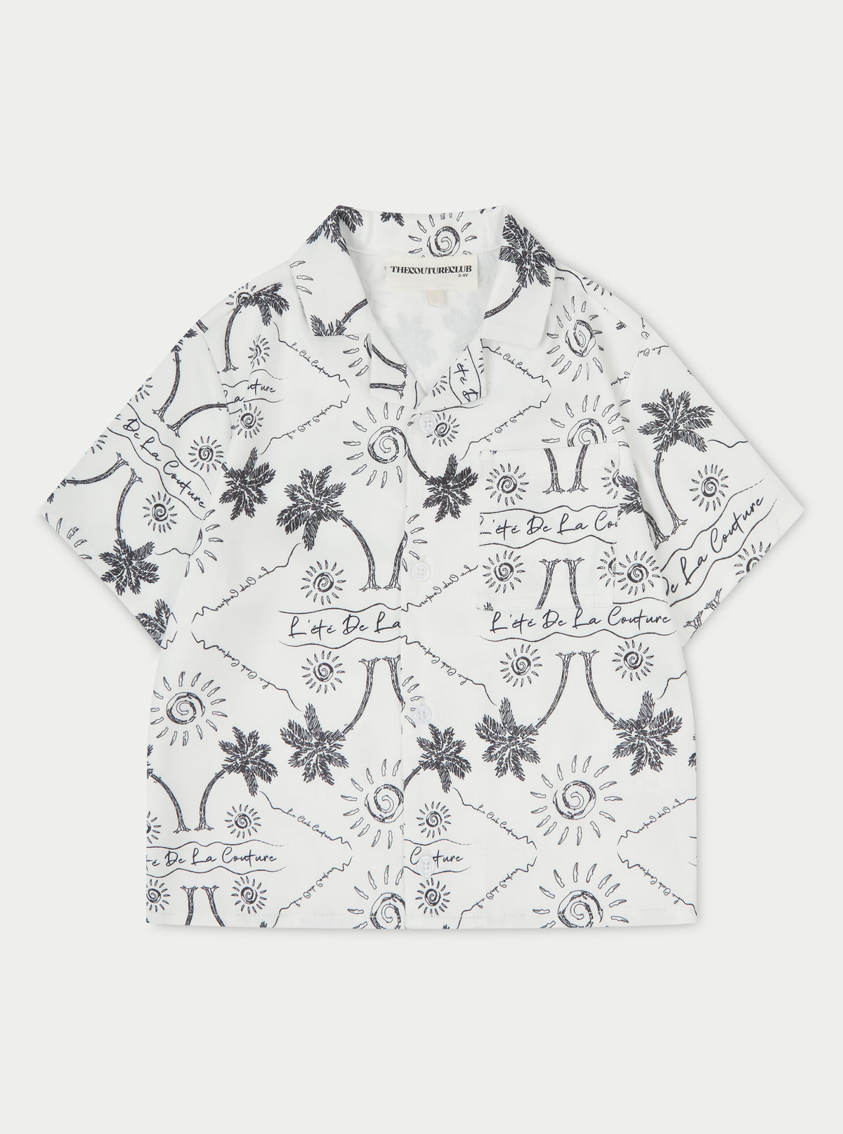 Kids Palm Print Shirt - White