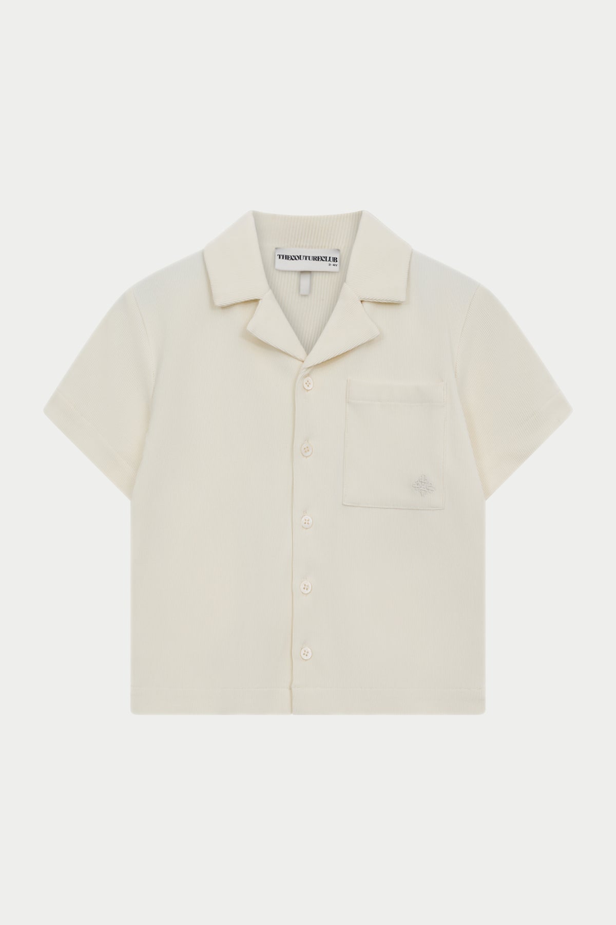 KIDS RIB BUTTON THROUGH SHIRT - STONE