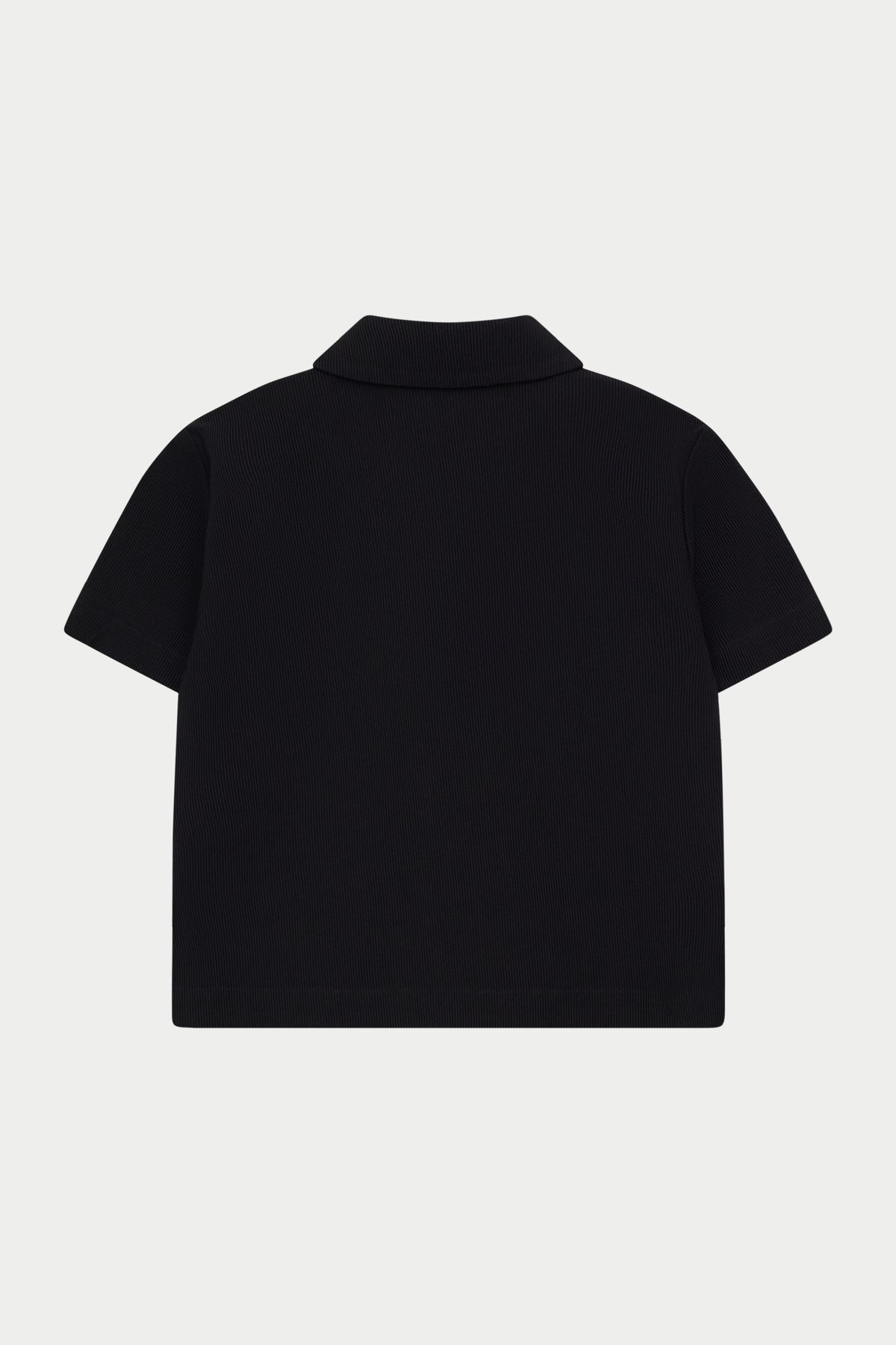 JUNIOR RIB BUTTON THROUGH SHIRT - BLACK